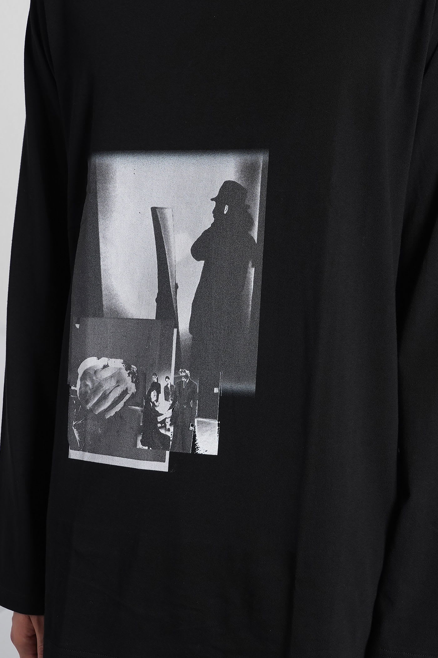 Yohji Yamamoto Graphic-print Long-sleeve T-shirt In Black