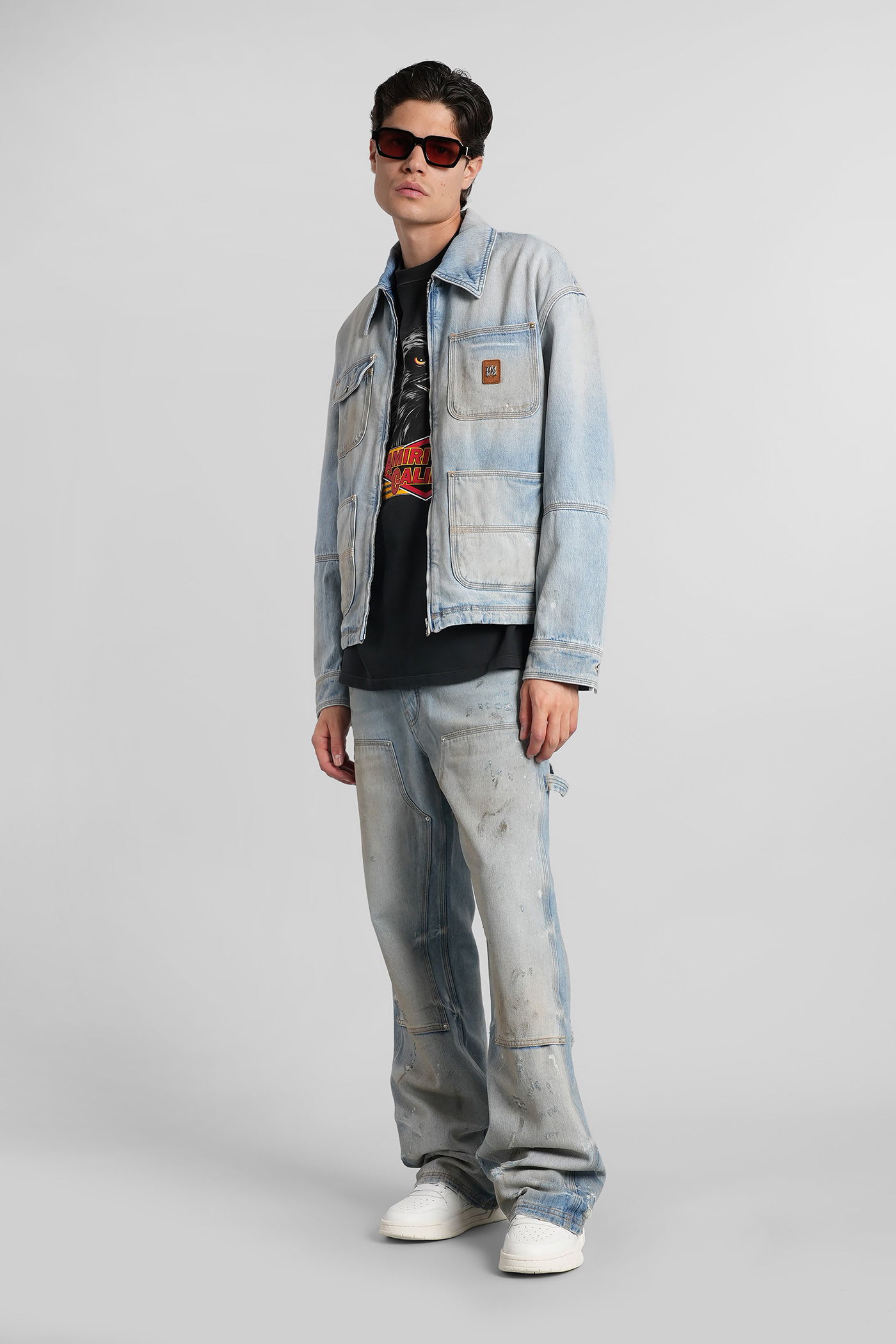 Amiri Denim Jackets In Blue Cotton In Blue