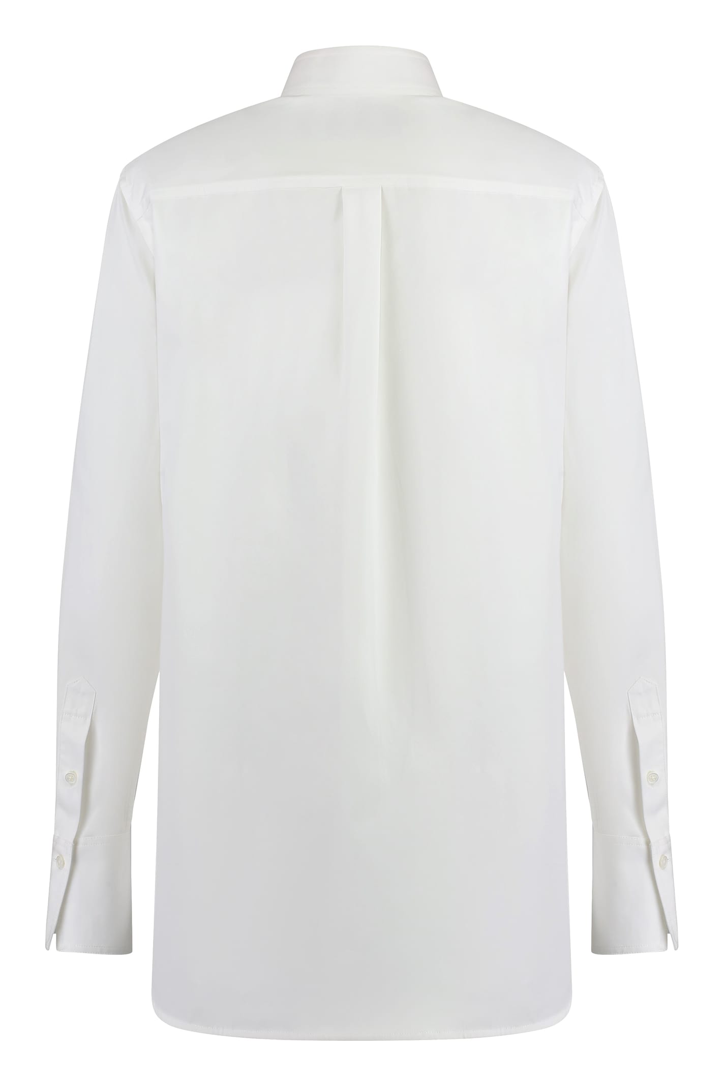 Totême Curved Hem Buttoned Shirt In White