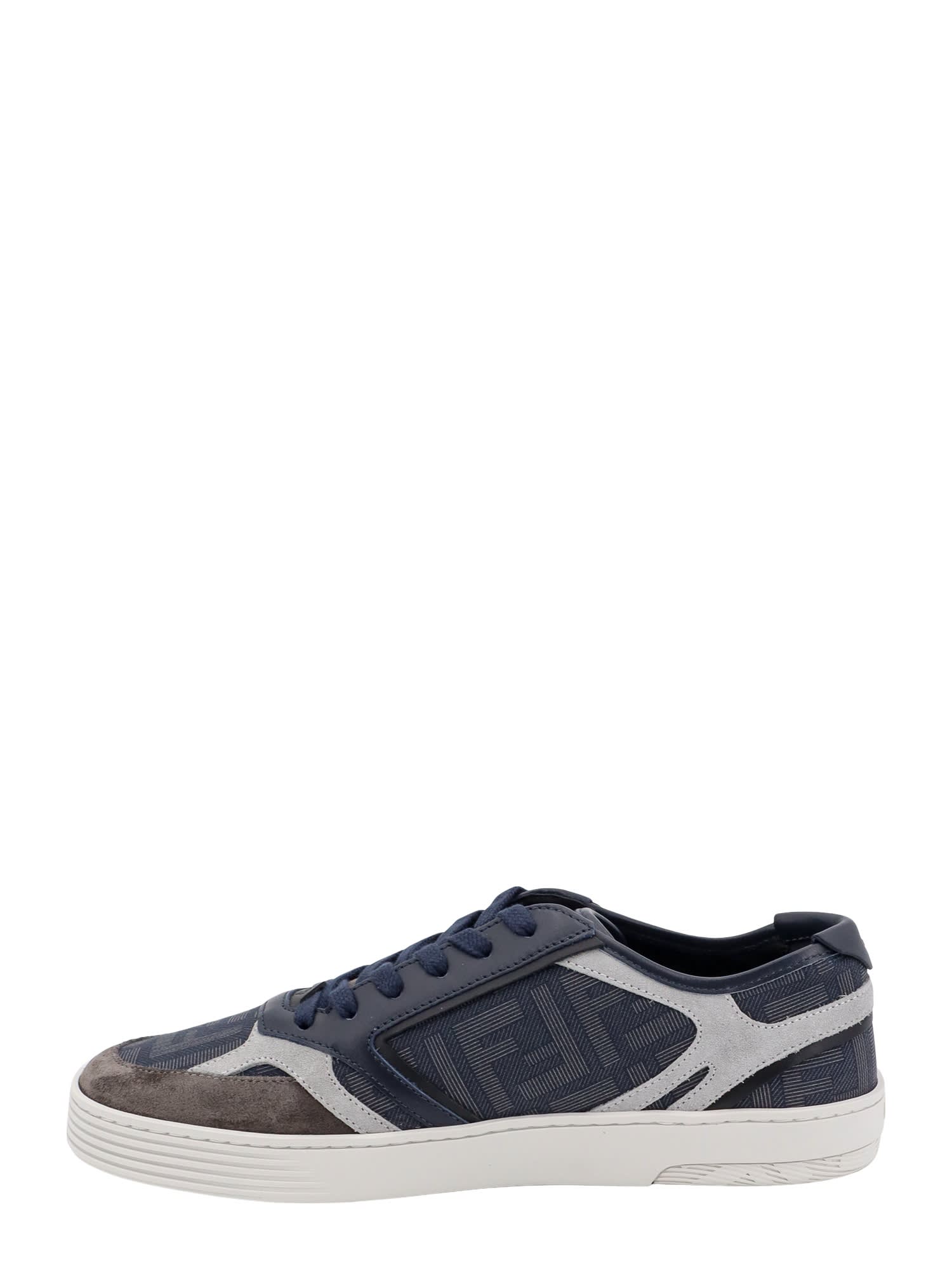 Shop Fendi Step Sneakers In Grey
