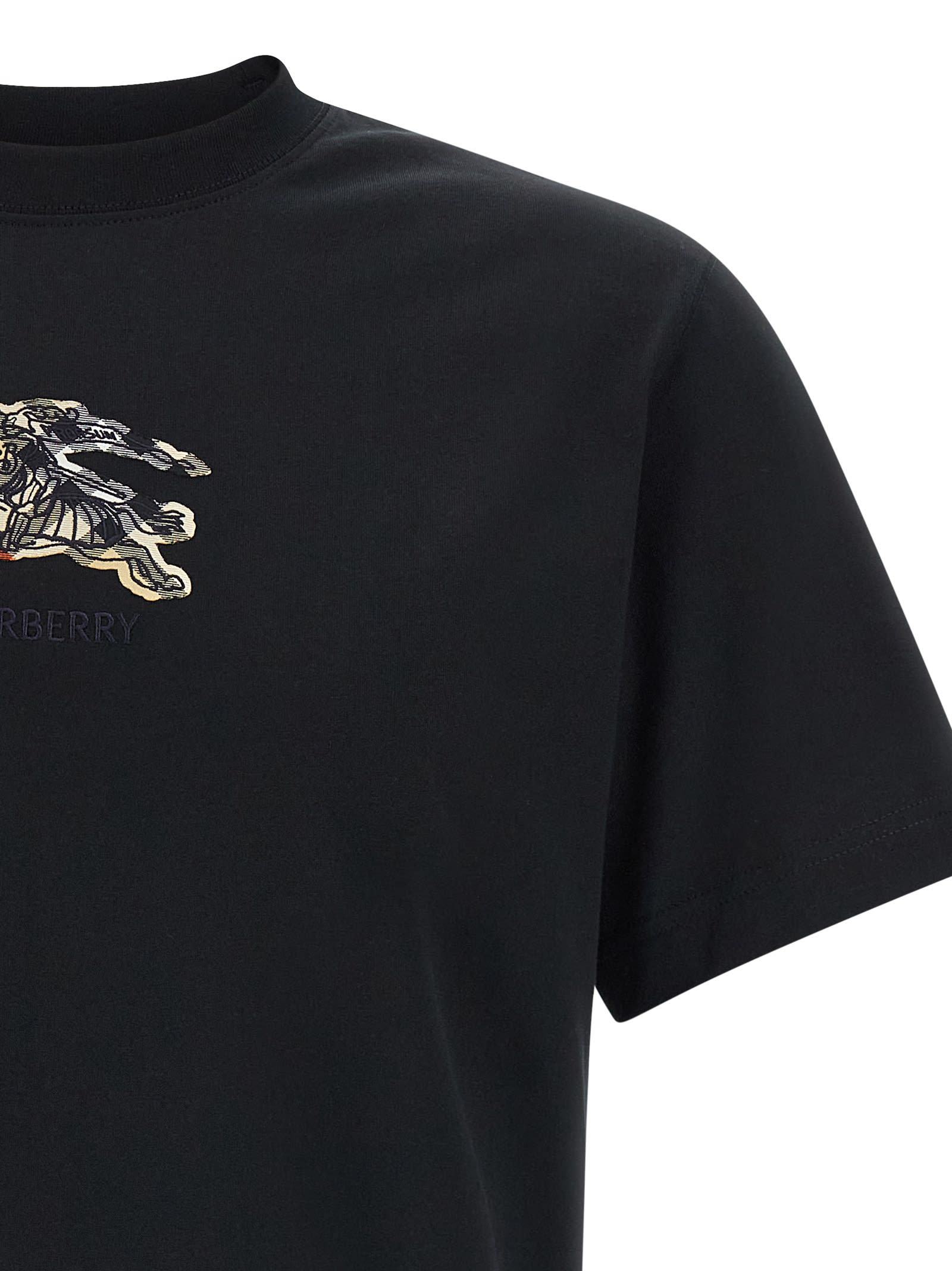 Burberry Crewneck Sweater With Long Sleeves And Logo In Black
