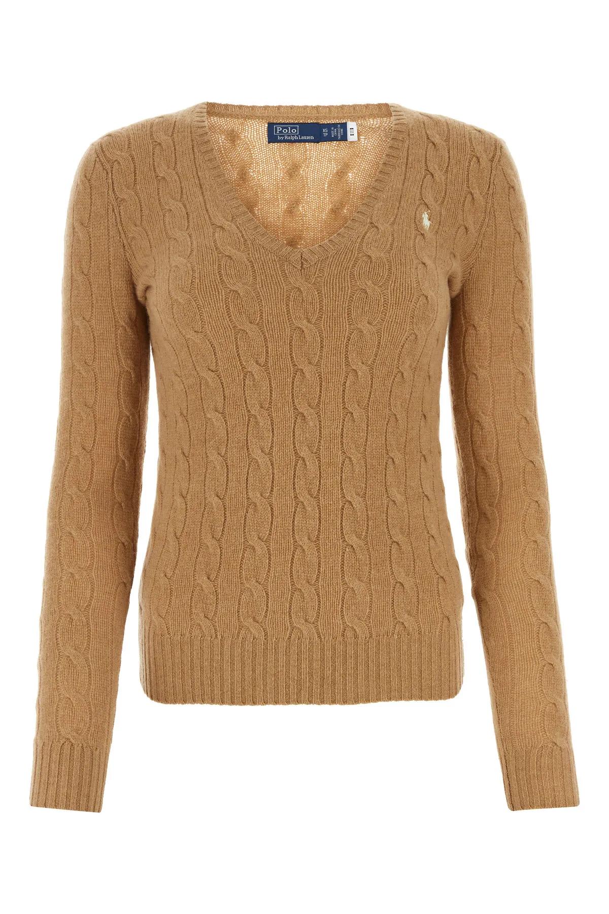 Shop Polo Ralph Lauren Camel Wool Blend Sweater In Collection Camel Melange