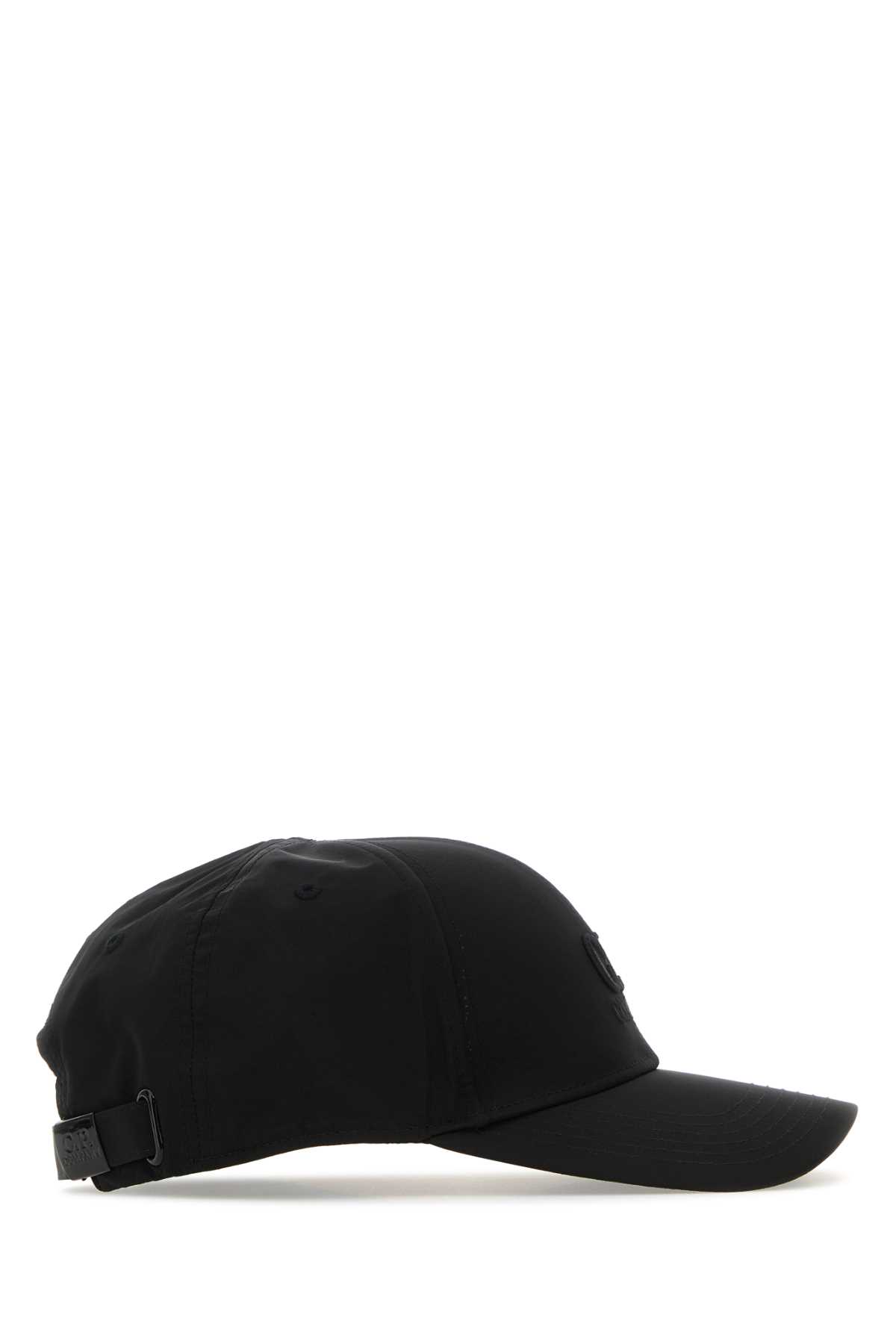 C.p. Company Black Nylon Baseball Cap
