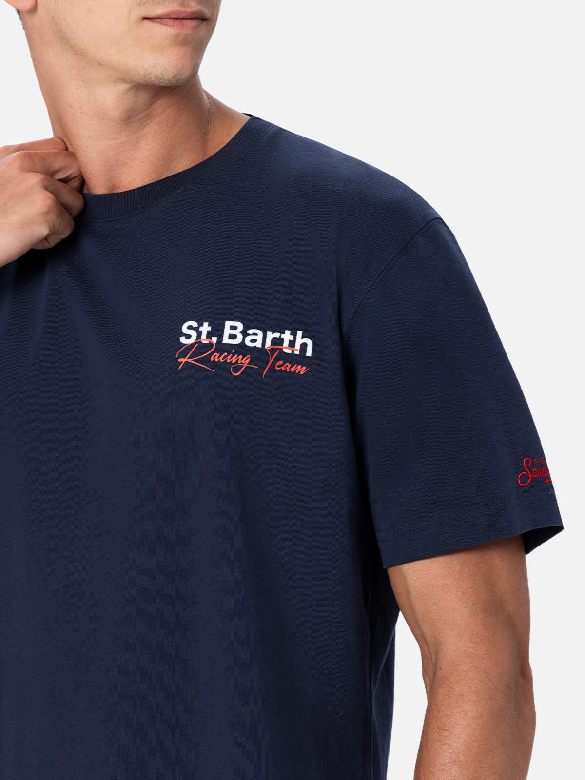 MC2 SAINT BARTH MAN COTTON T-SHIRT WITH LANCIA DELTA HF FRONT AND BACK PLACED PRINT LANCIA SPECIAL EDITION