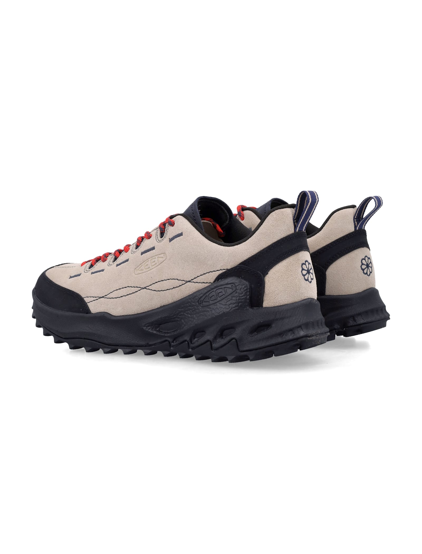 Keen Beige Vitello Leather Sneakers With Rugged Outsole In Brown