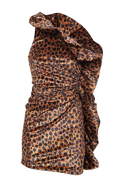 Amen Polyester Woven Dress Leopard