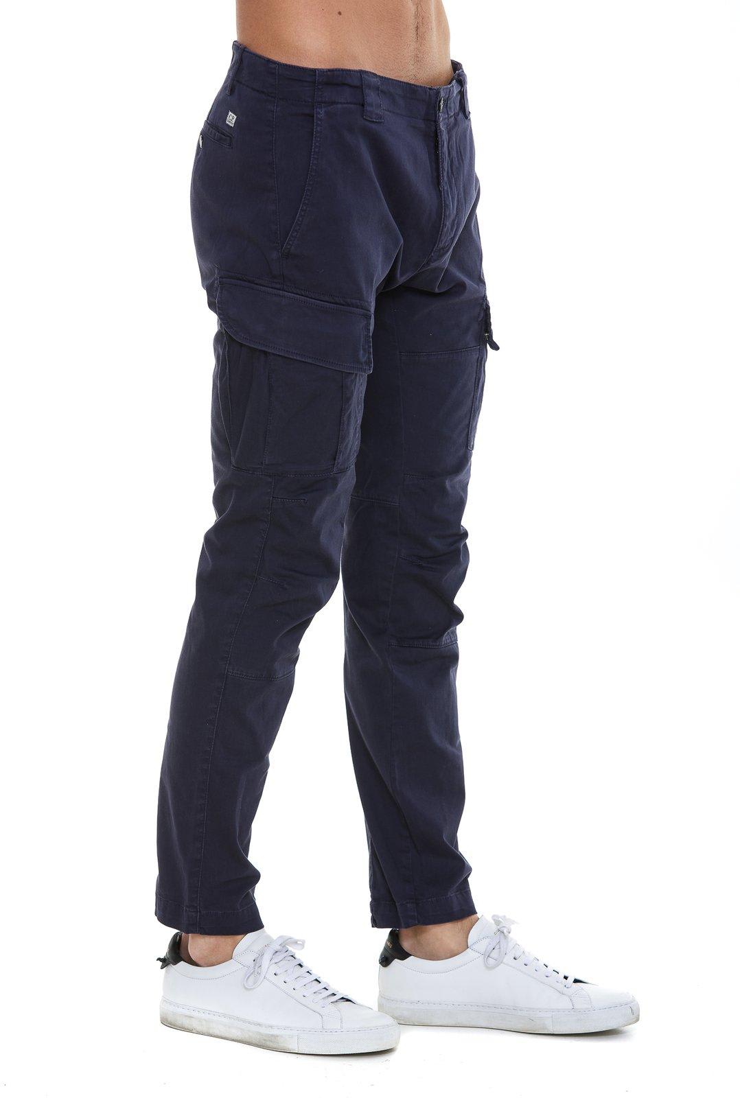 Shop C.p. Company Logo Patch Cargo Pants In Total Eclipse