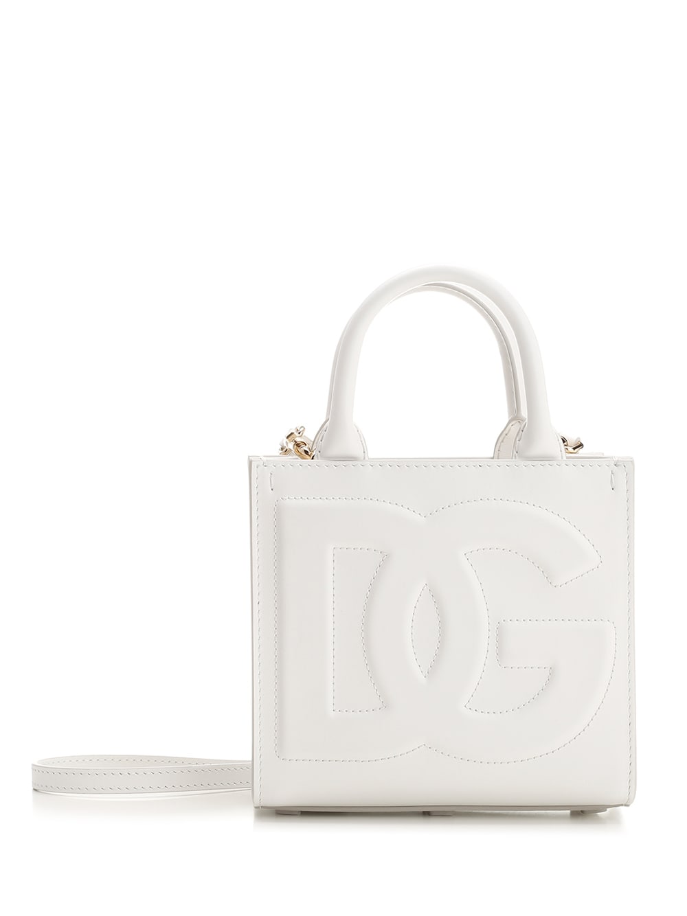 Shop Dolce & Gabbana White Dg Mini Tote In Bianco Ottico