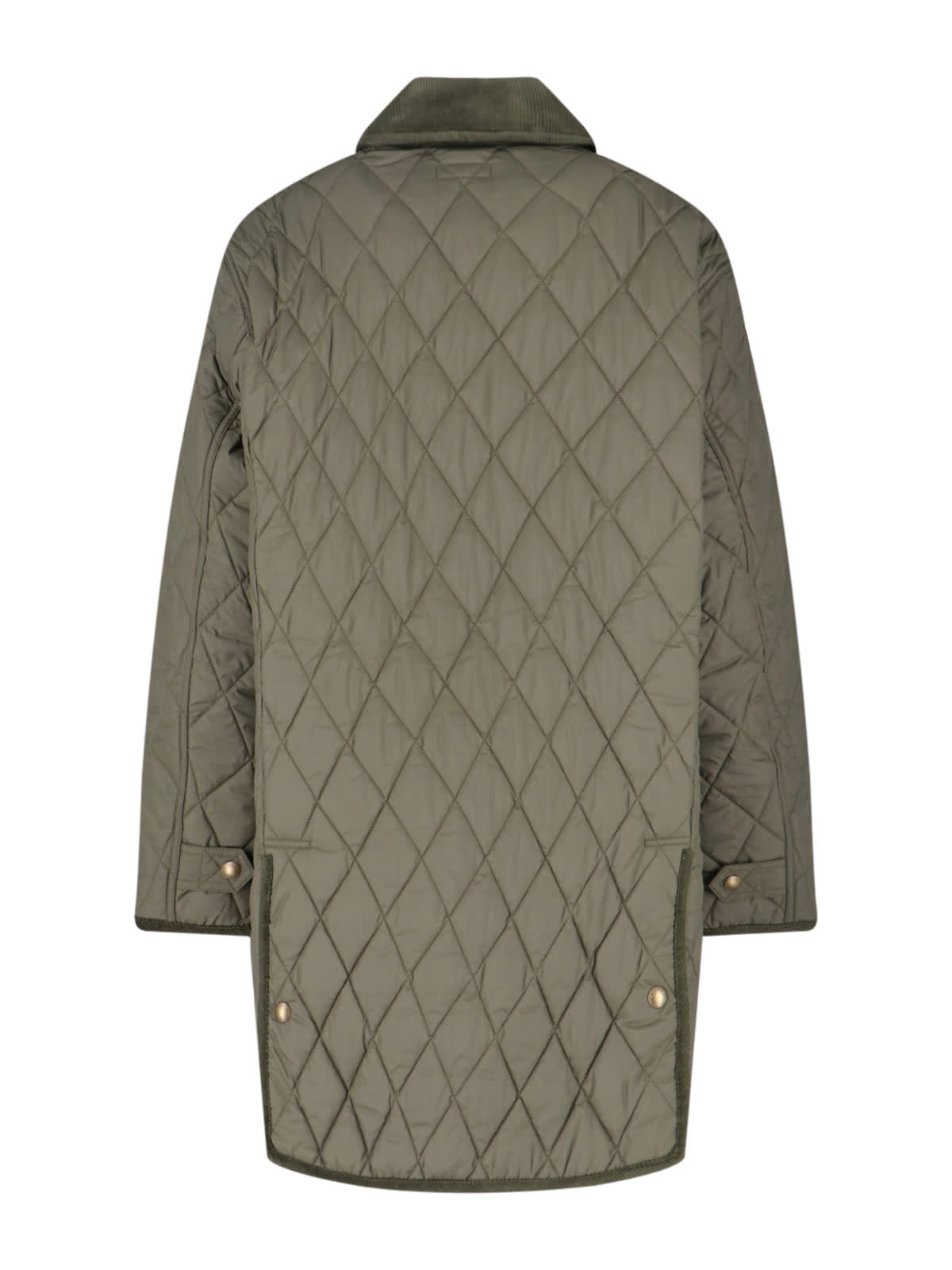 Polo Ralph Lauren Corduroy Collar Quilted Front Pockets Jacket In Gray