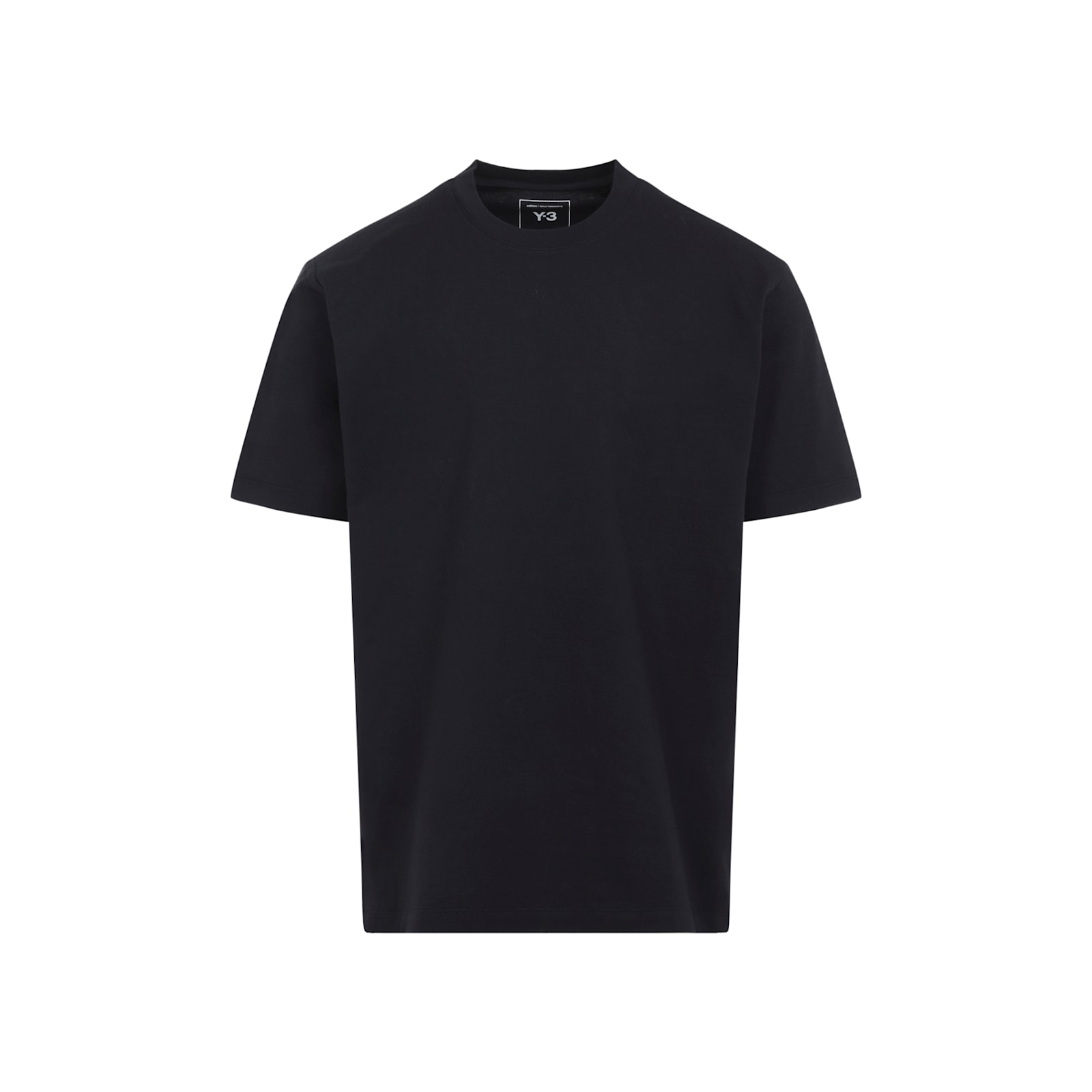 Y-3 Short-sleeve Cotton T-shirt With Bold Graphic Back In Black