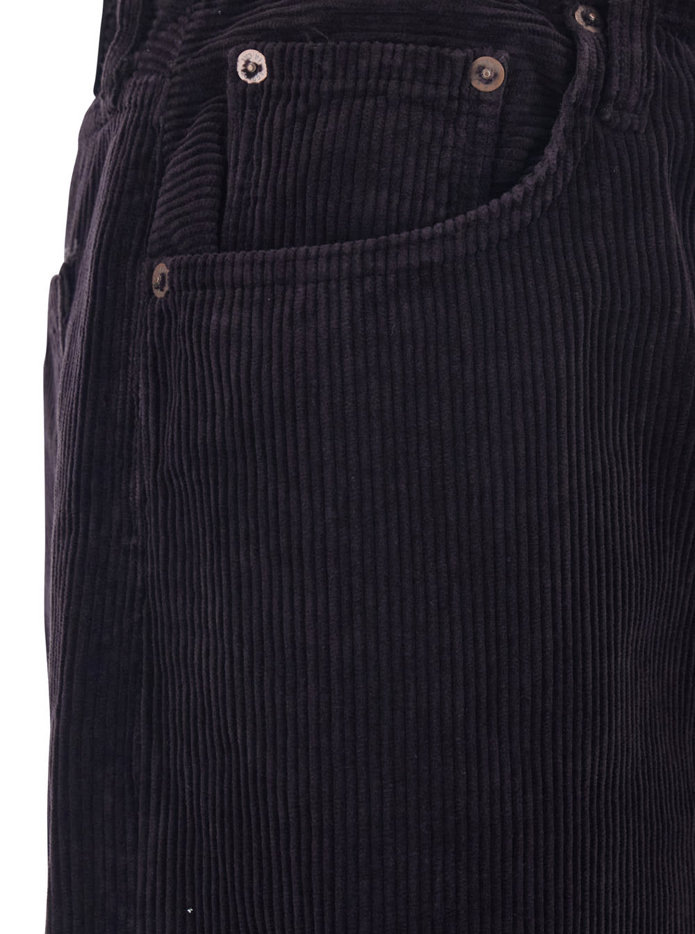 Agolde Keira Brown Pants With Belt Loops And Wide Leg In Corduroy Woman In Black