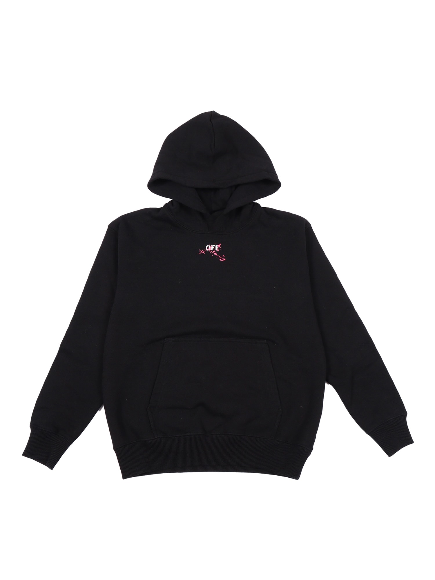 Off-white Diagonal Splat Logo Hoodie In Black