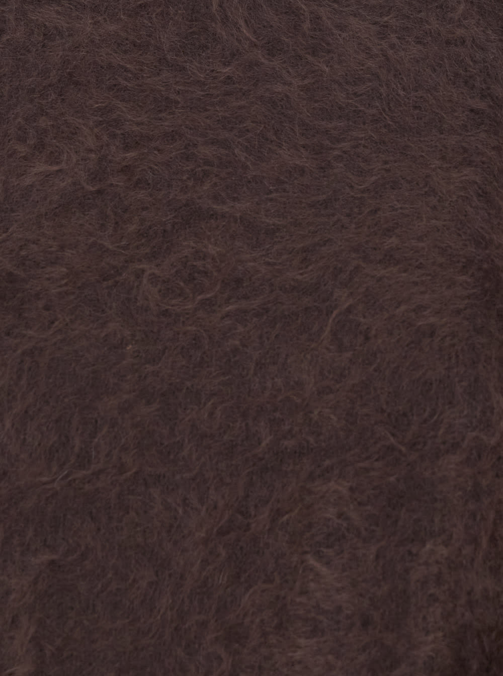 Goat Brown Cropped Crewneck Sweater With Brushed Effect In Cashmere Woman In Brown