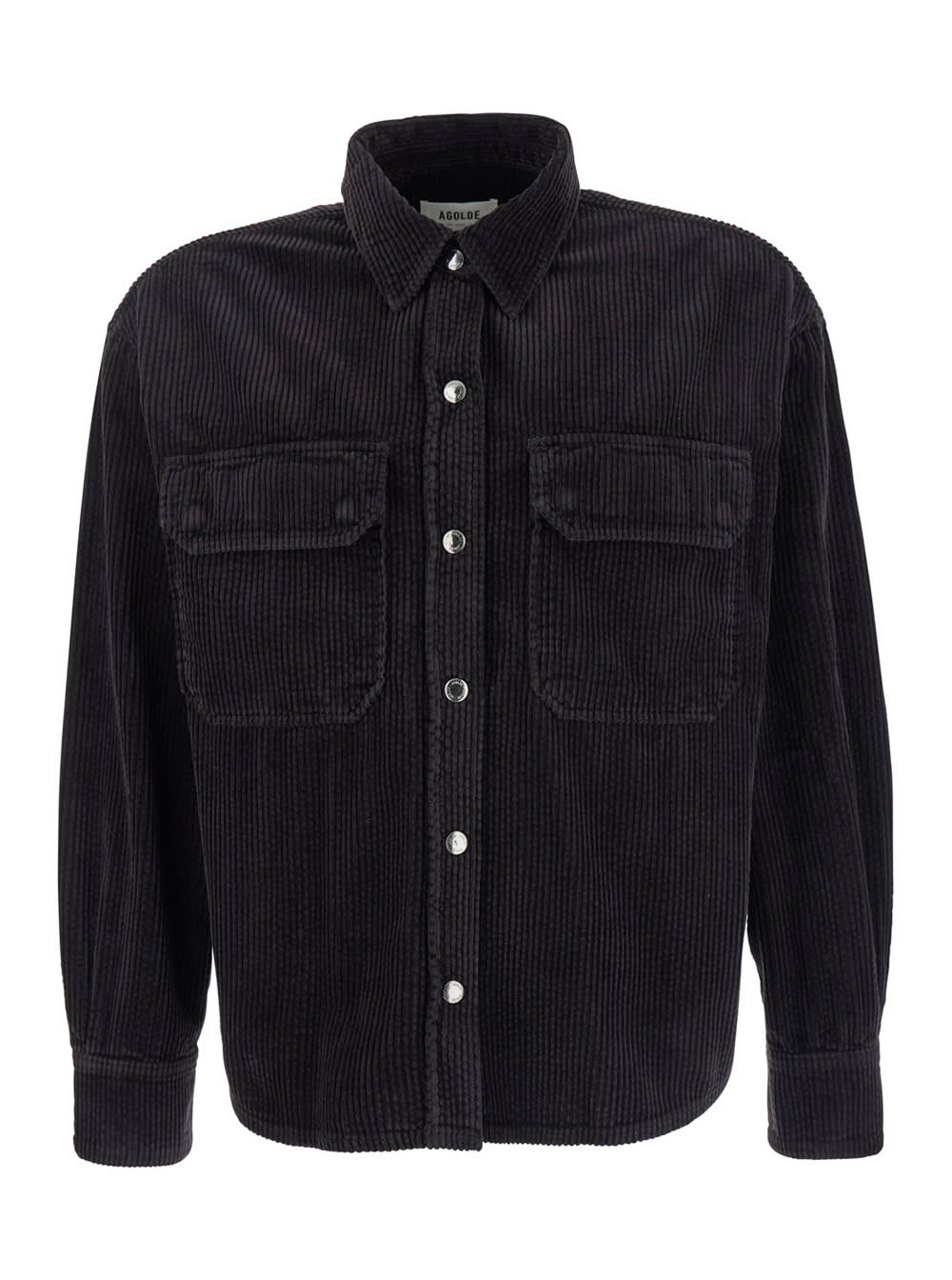 Shop Agolde Black Jeans Shirt In Denim Woman