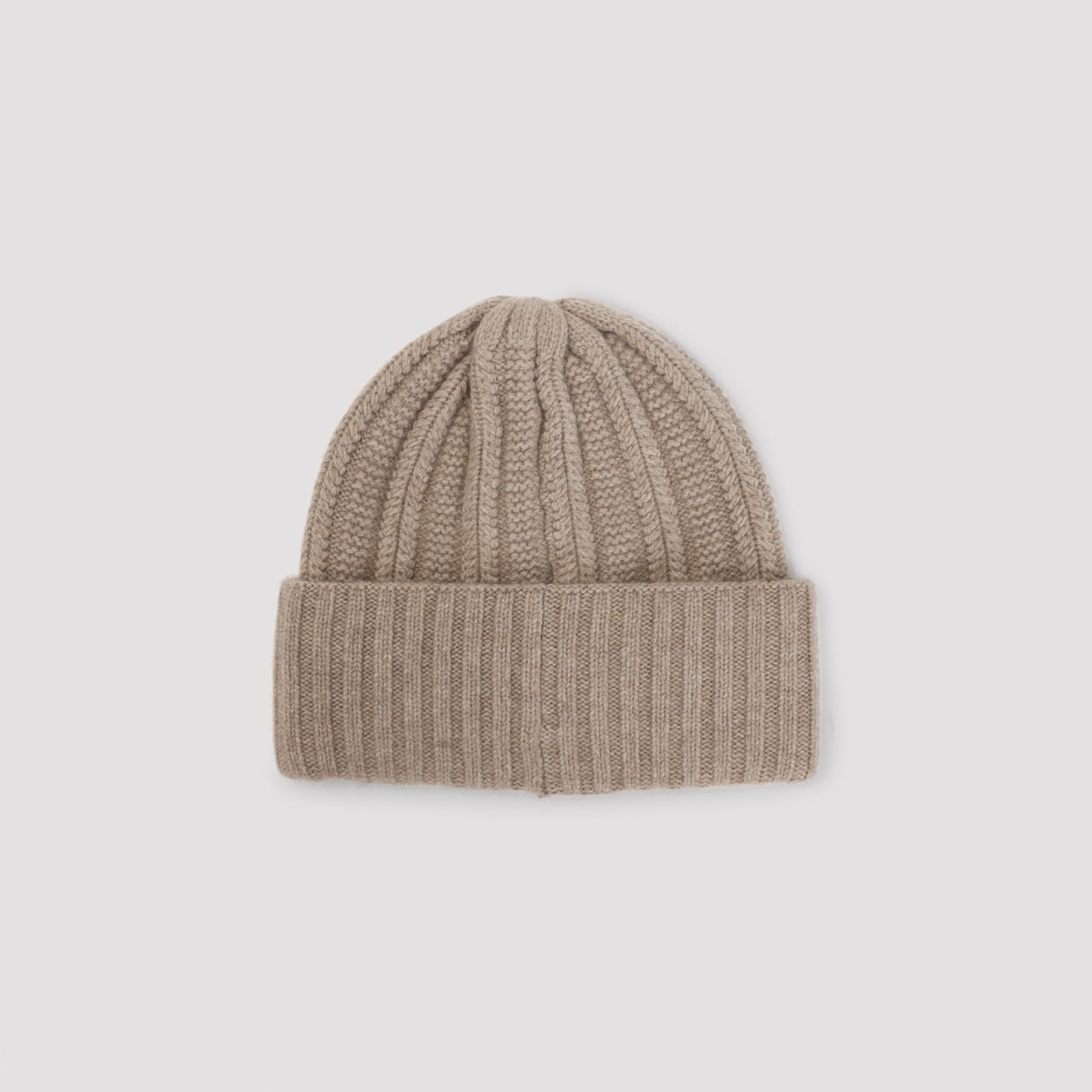 Max Mara Macbeth Beanie Logo Pelle In Neutral