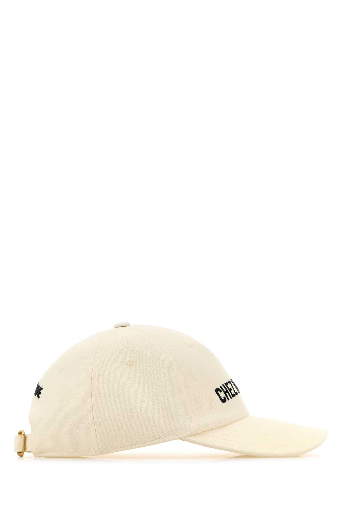 Valentino Garavani Ivory Cotton Baseball Cap With Adjustable Embroidered Logo In Avorionero