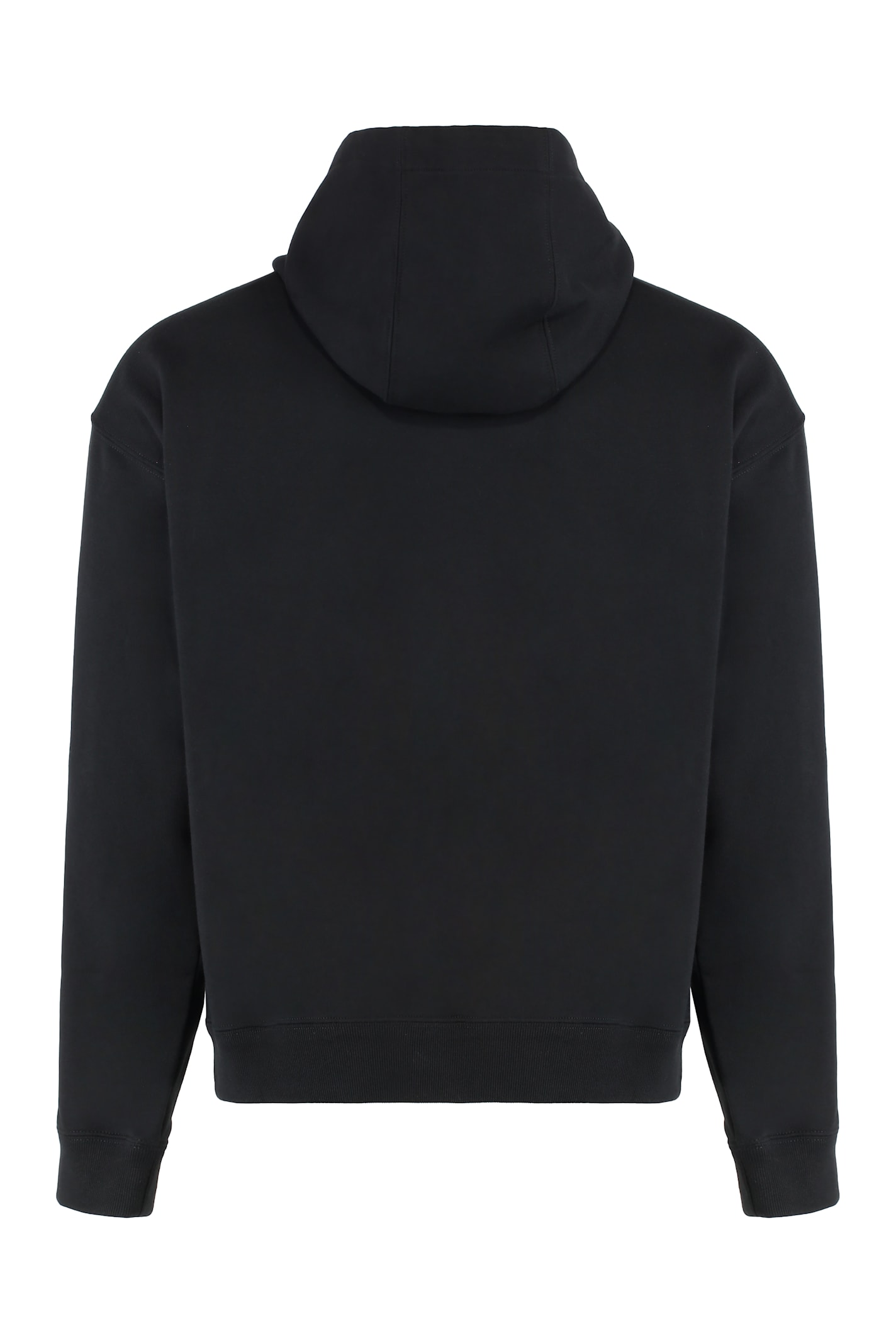Versace Statue-print Cotton Hoodie In Black