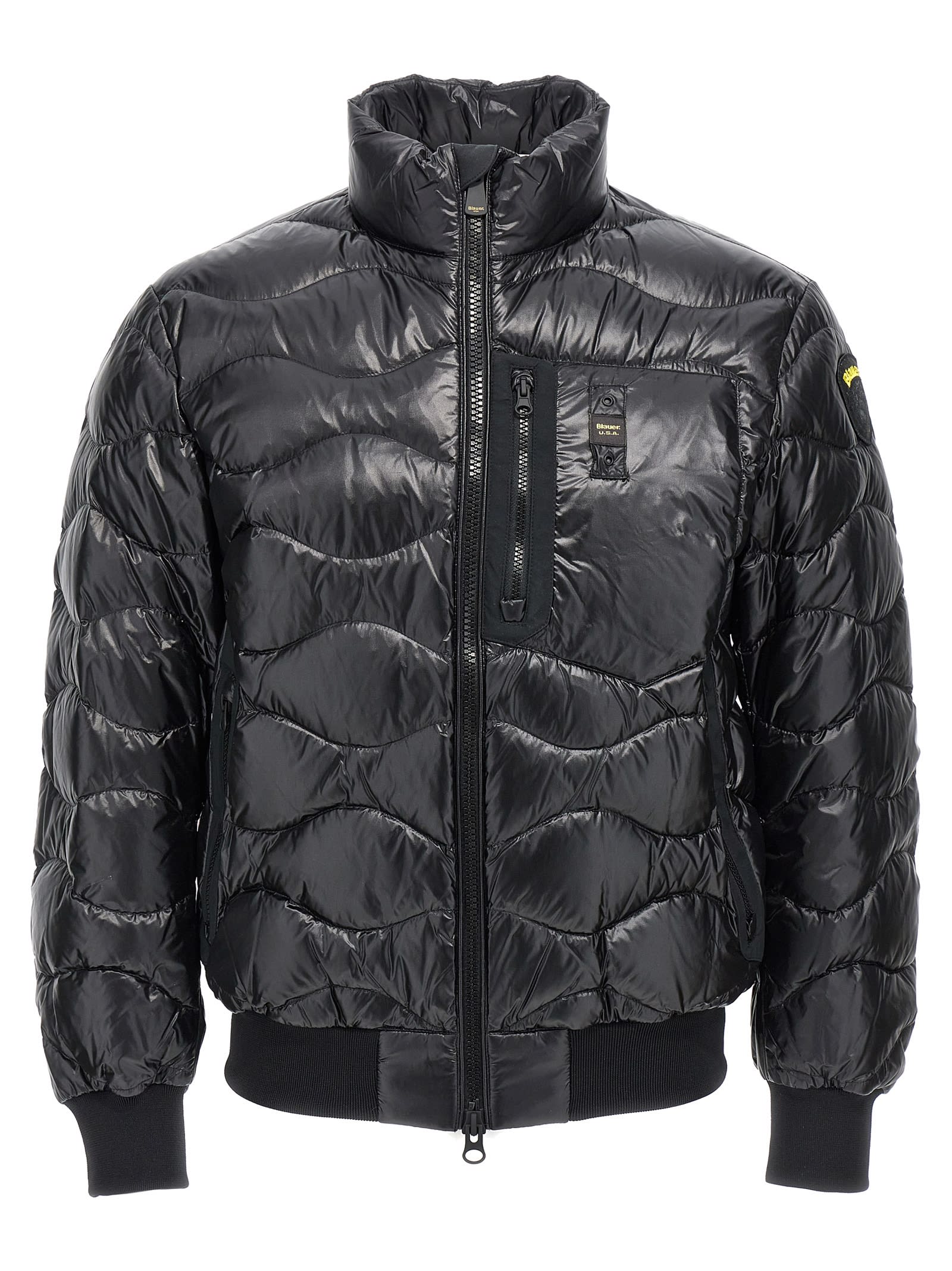 Quilted Down Jacket Blauer