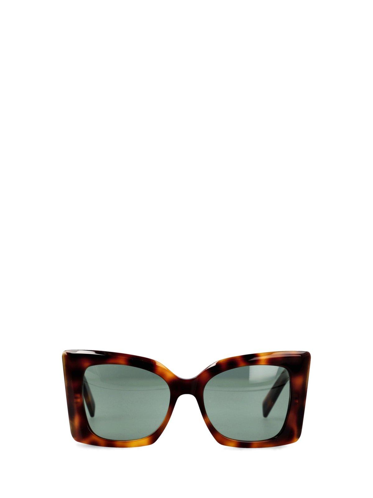 Shop Saint Laurent Square Frame Sunglasses In Brown