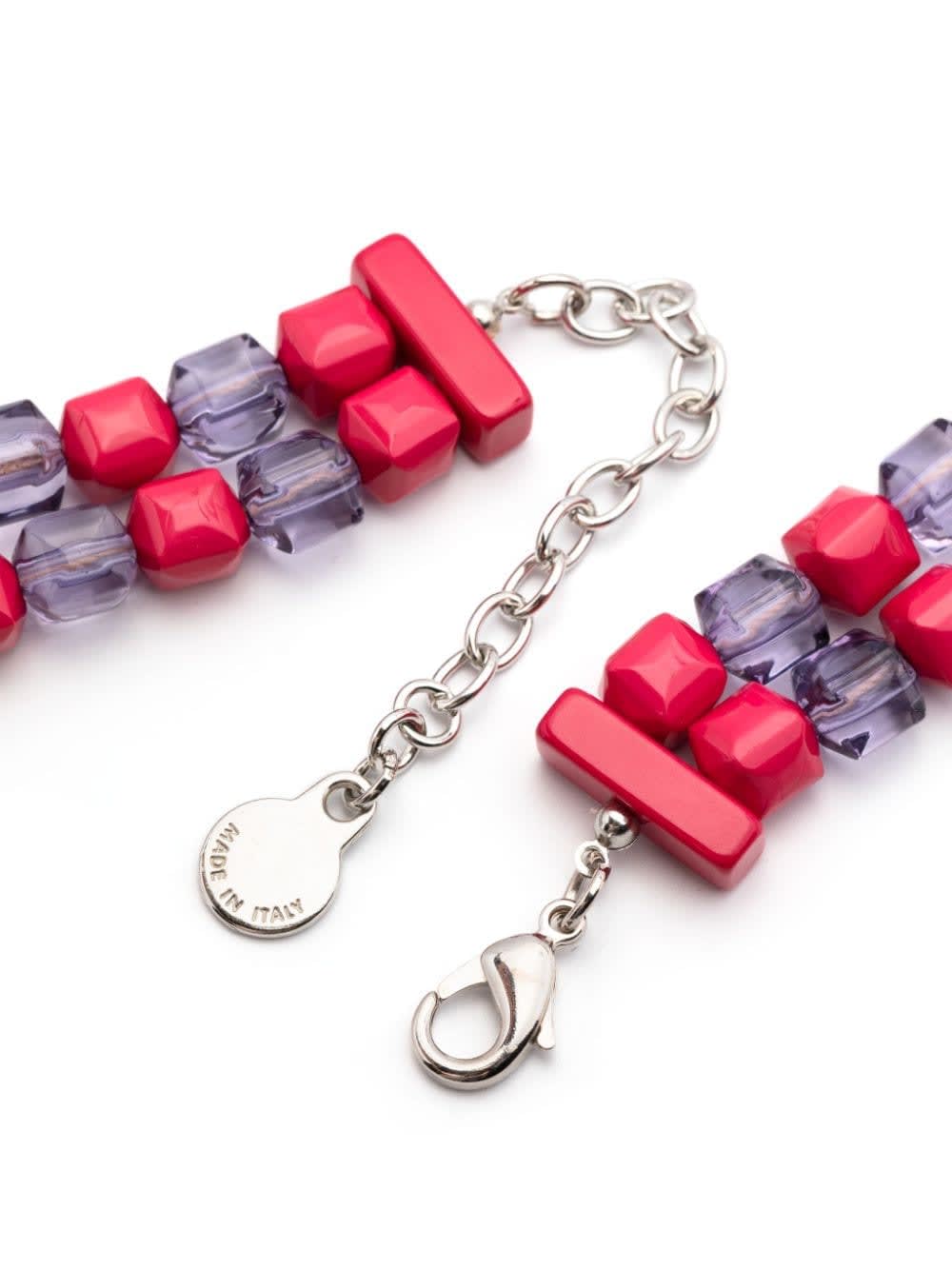 Shop Emporio Armani Necklace In Red Lilac