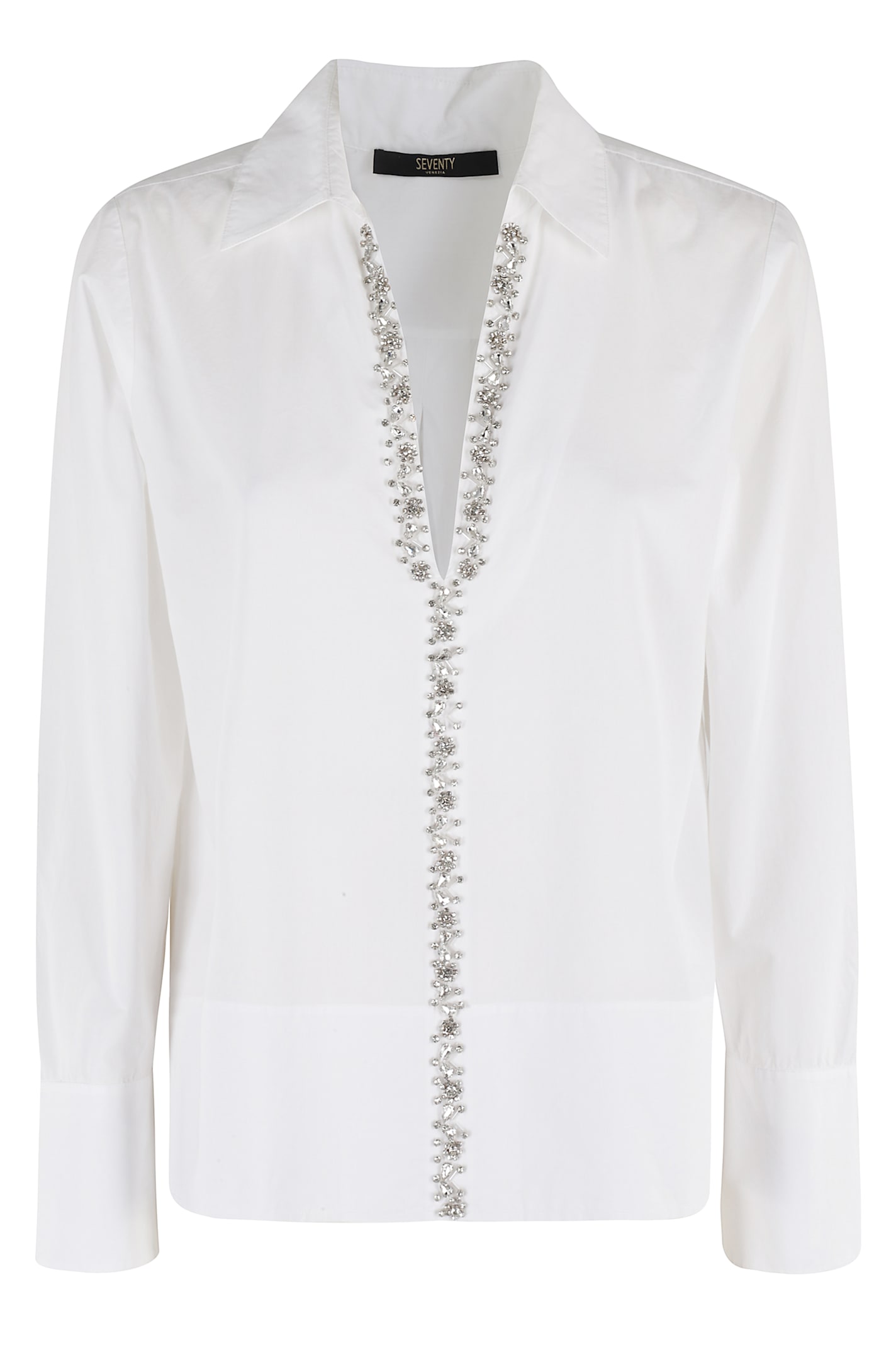 Camicia Popeline Unito Ricamo Pietre