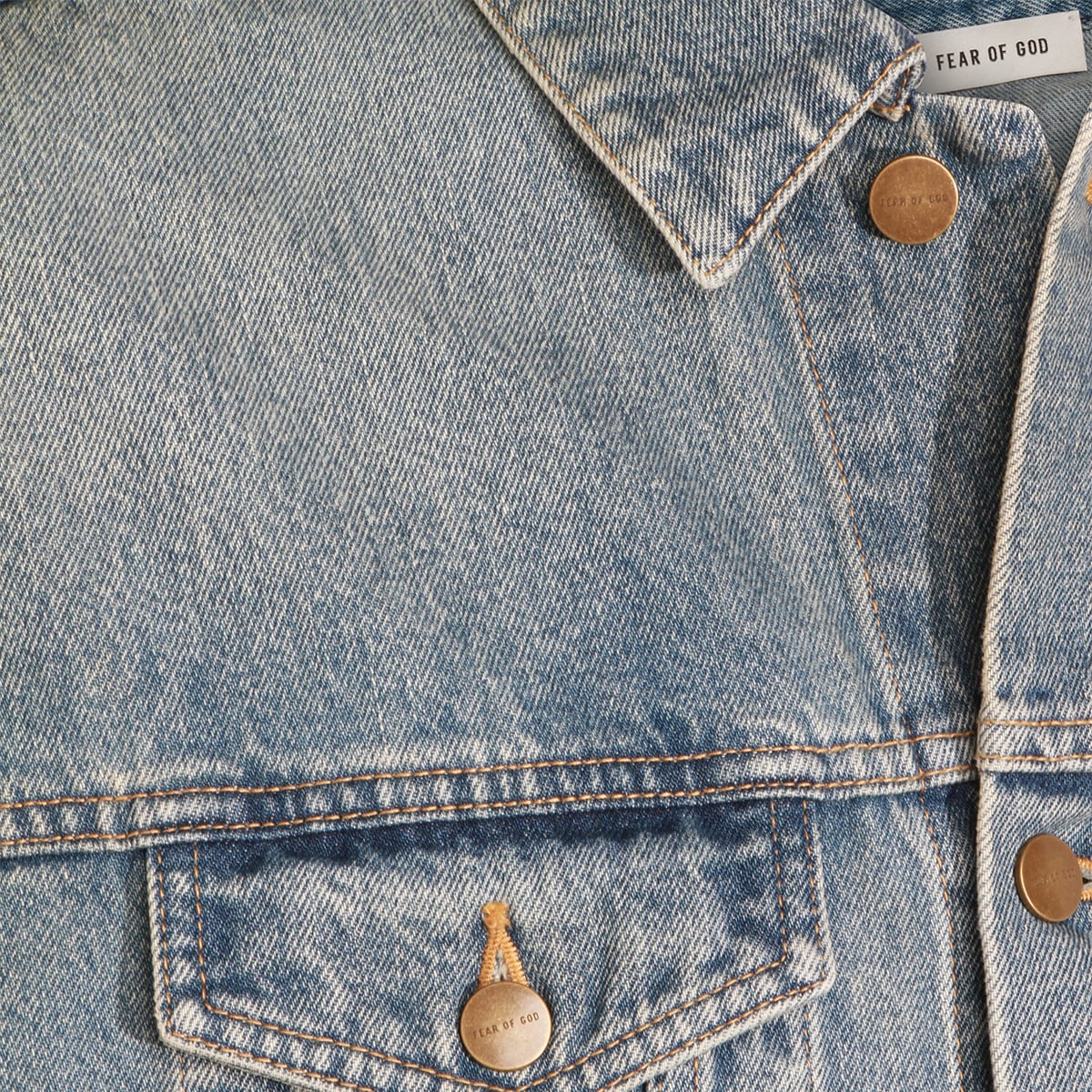 Fear Of God Light Indigo Cotton Denim Jacket In Blue