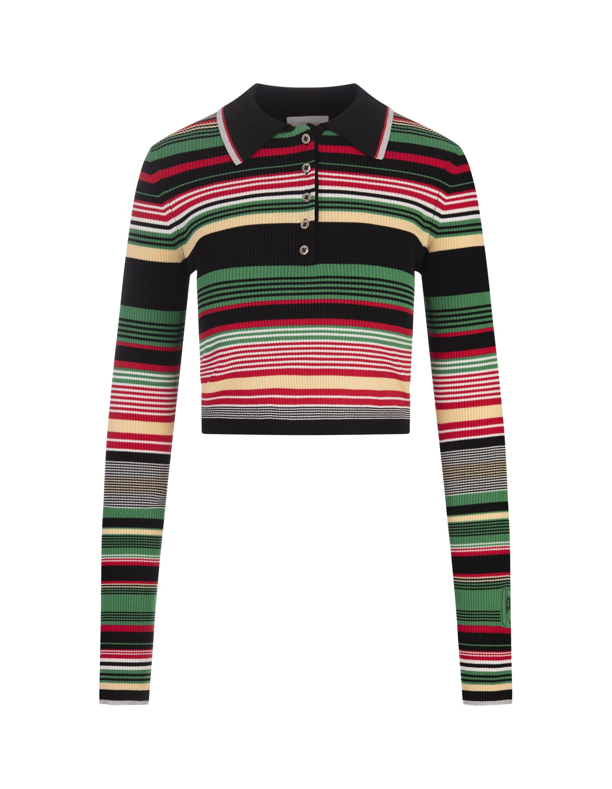 Shop Rabanne Multicolor Striped Polo Style Top In Multicolour