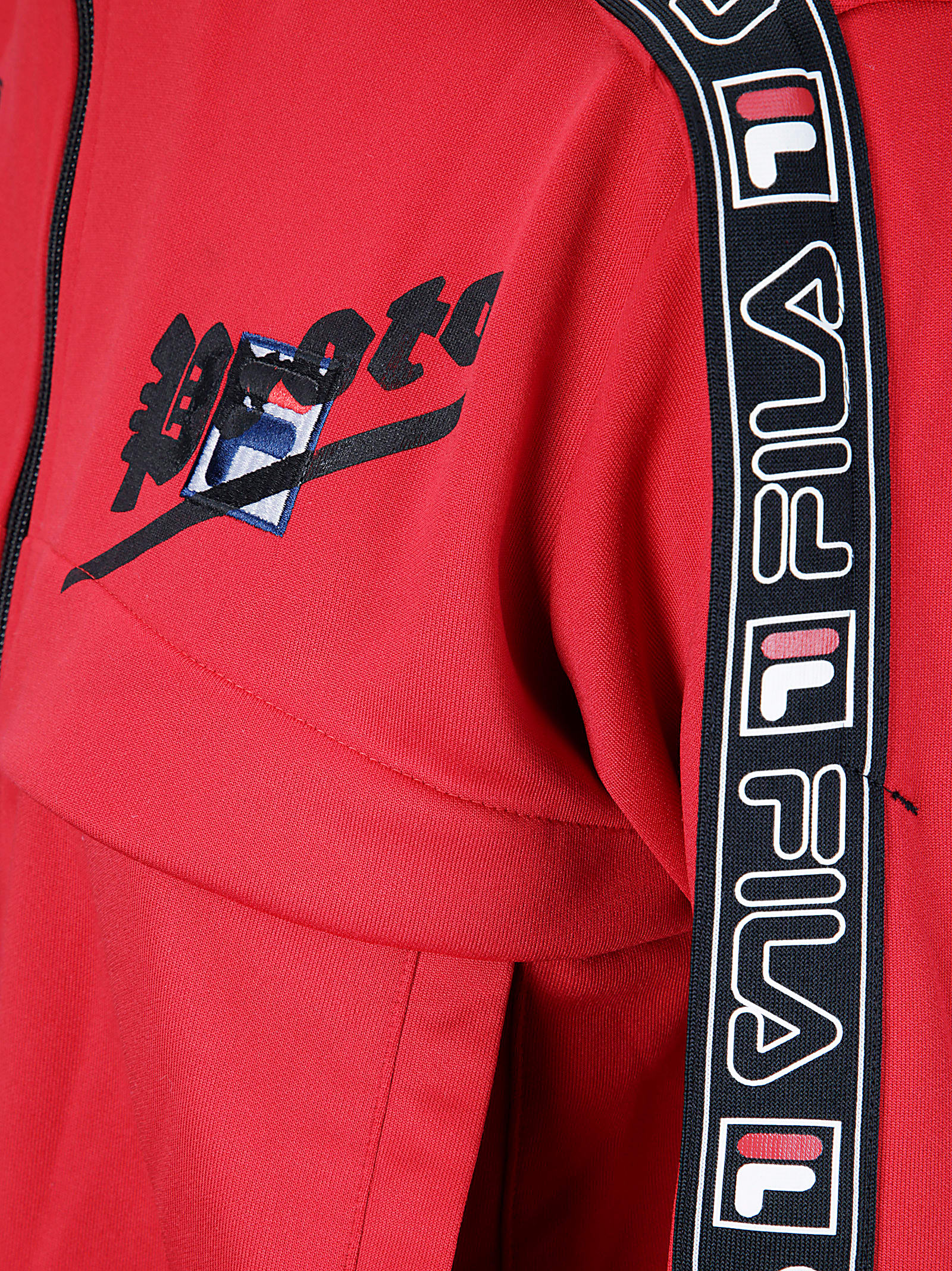 Prototype Yohji Yamamoto For Linda Farrow Cropped Tracksuit Jacket In Red/black