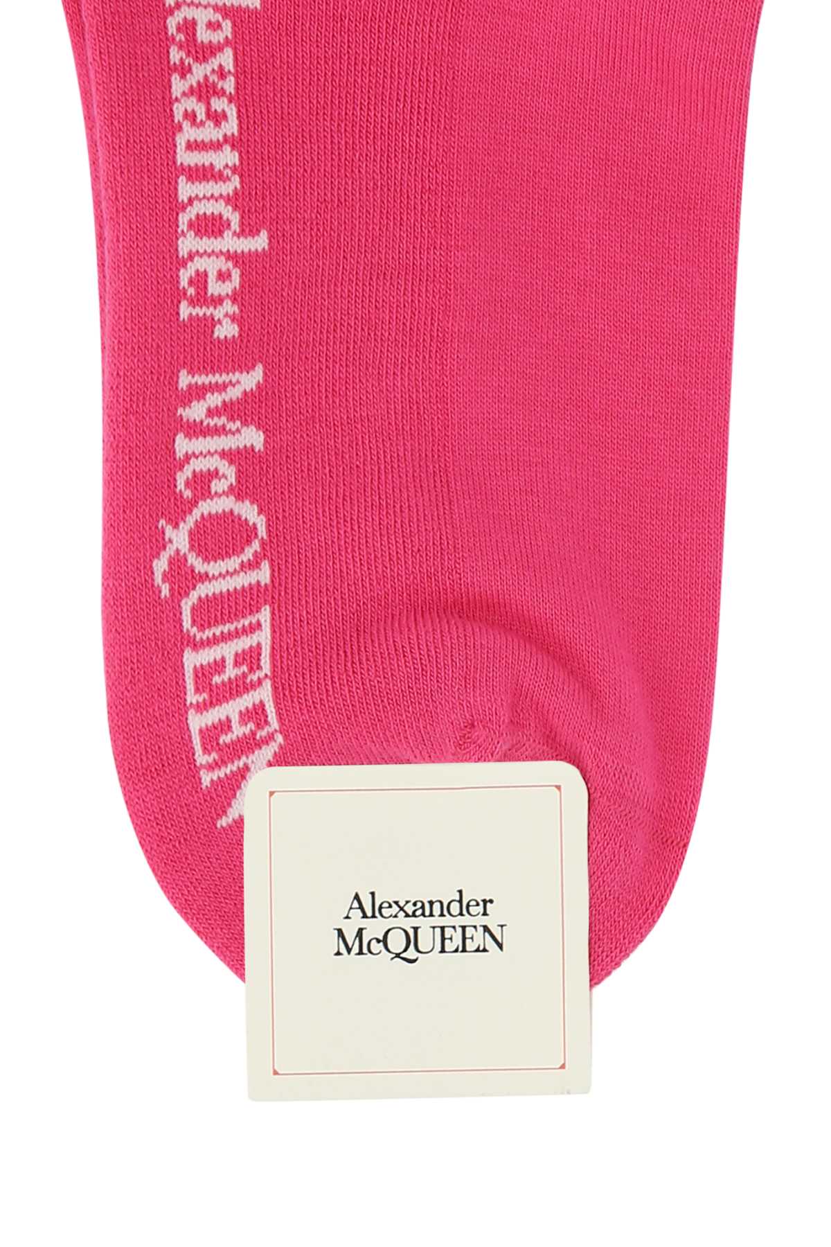 Alexander Mcqueen Fuchsia Stretch Cotton Blend Socks In 5677