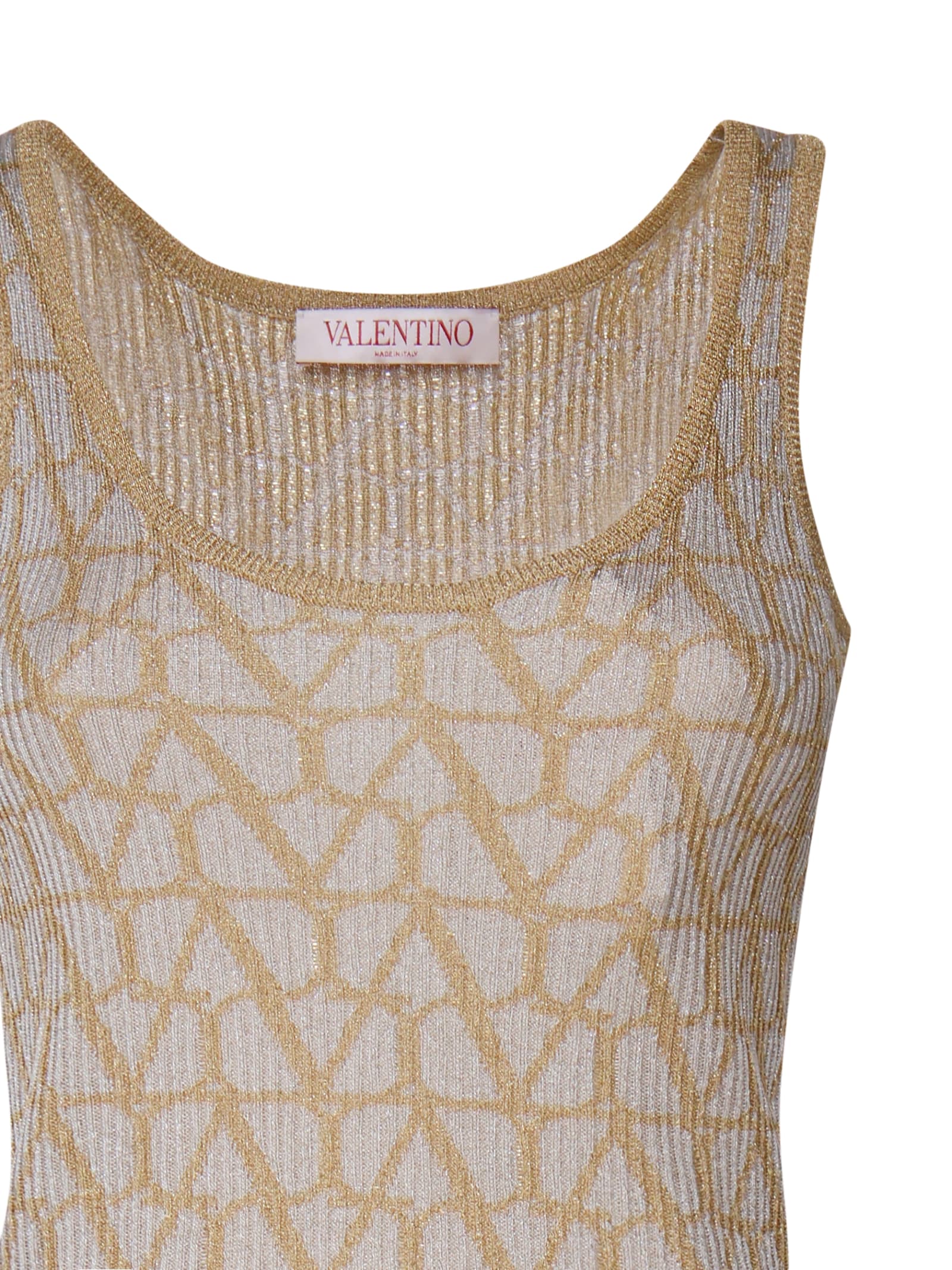 Shop Valentino Top Toile Iconograph In Golden