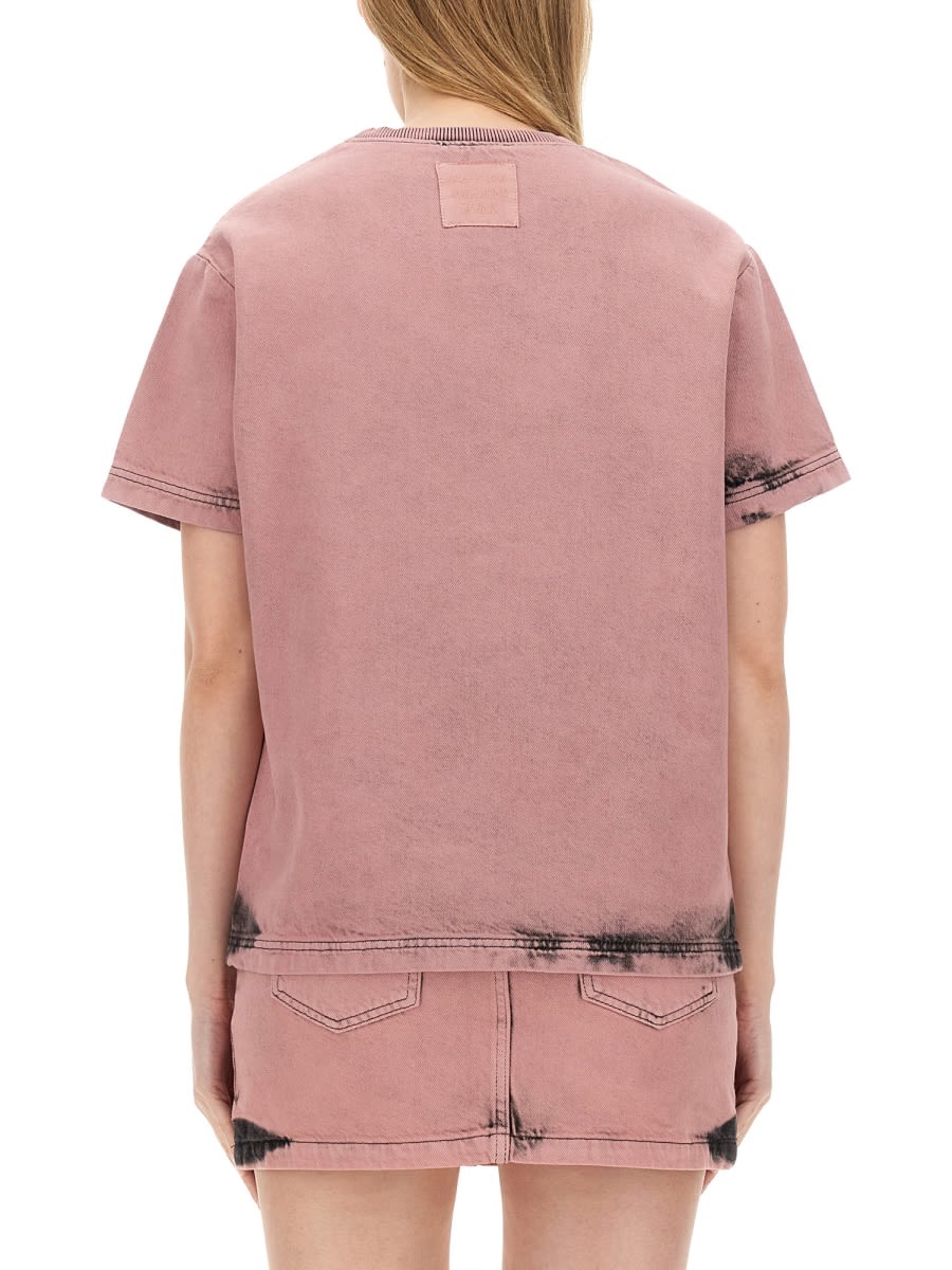 Shop M05ch1n0 Jeans T-shirt With Logo In Pink