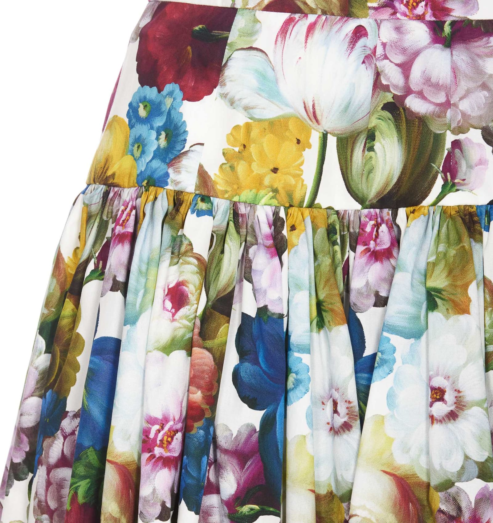 Shop Dolce & Gabbana Nocturnal Flower Print Short Skirt In Multicolour