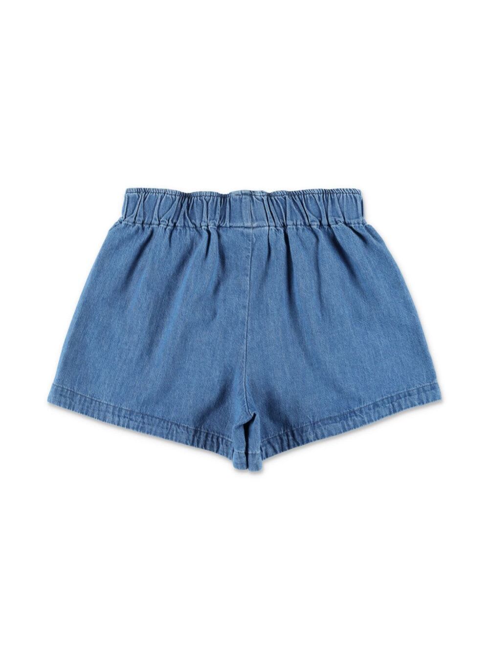 Mini Rodini Note Embroidered Denim Shorts In Blu