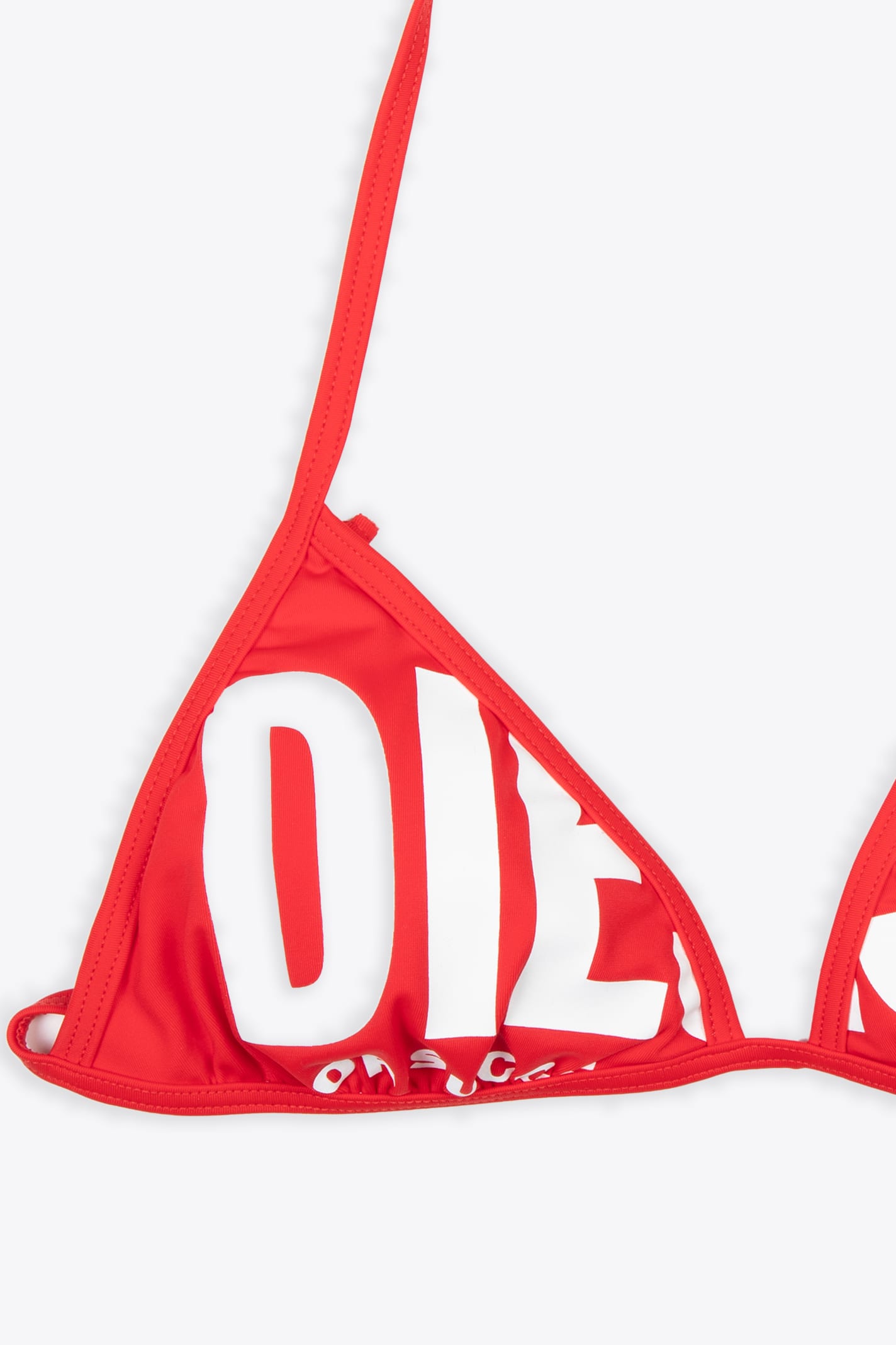 Bfb-sees Red Lycra Swim Bikini Top With Logo - Bfb Sees