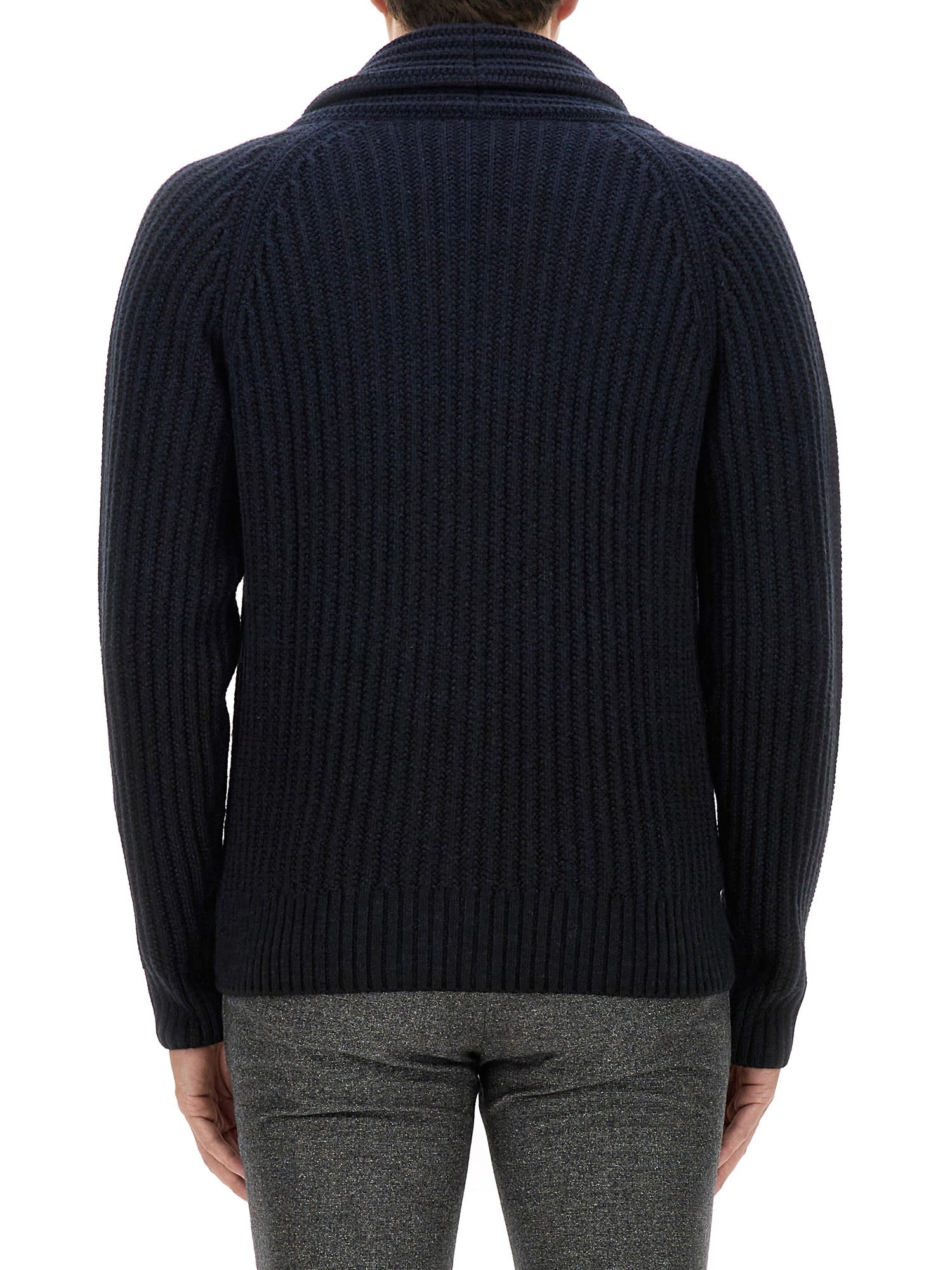 Shop Brioni Cashmere Cardigan In Blue