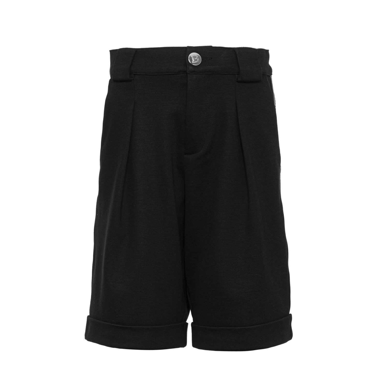 Shop Balmain Mid-rise Pleated Shorts In Black