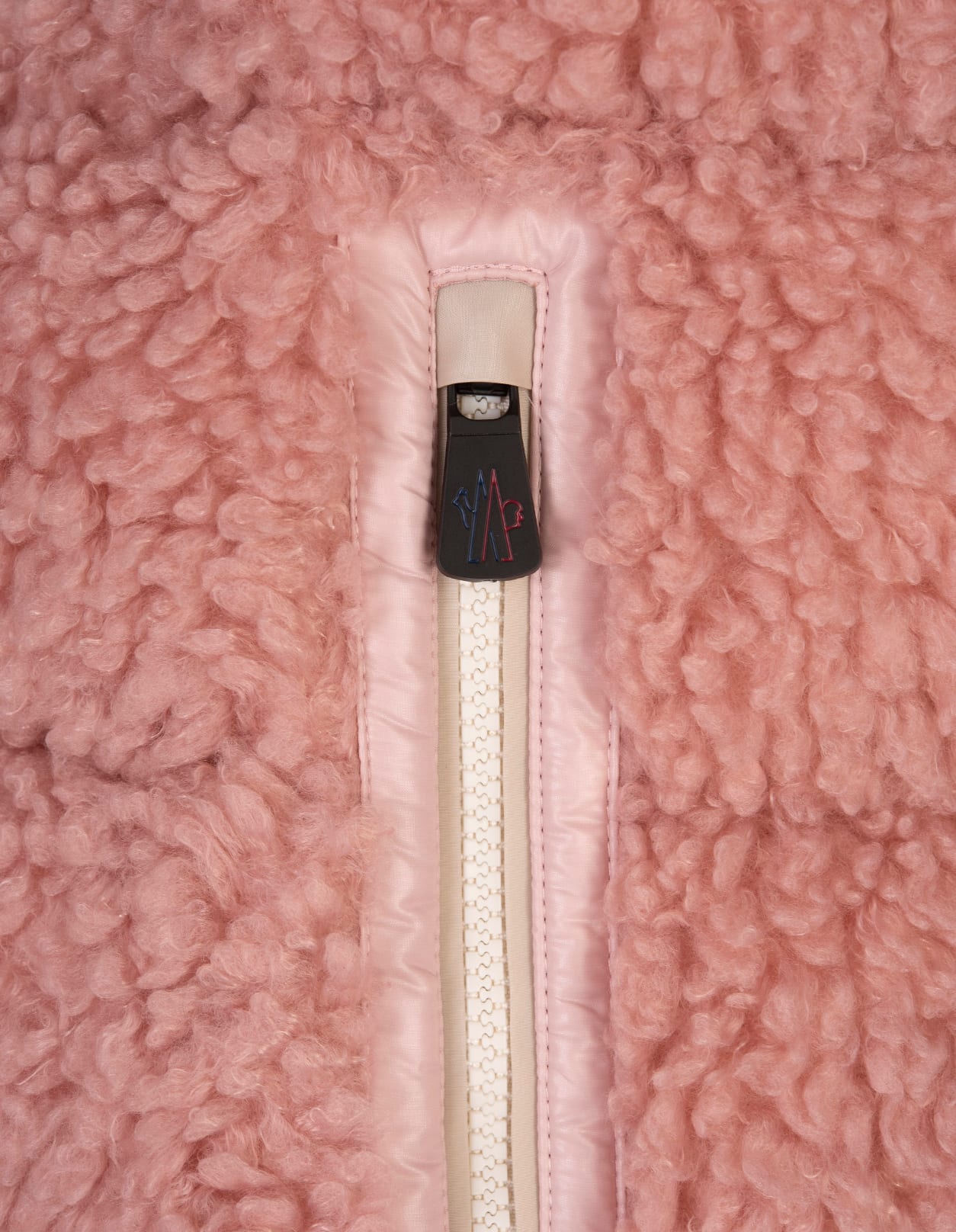 Shop Moncler Pink Teddy Padded Gilet