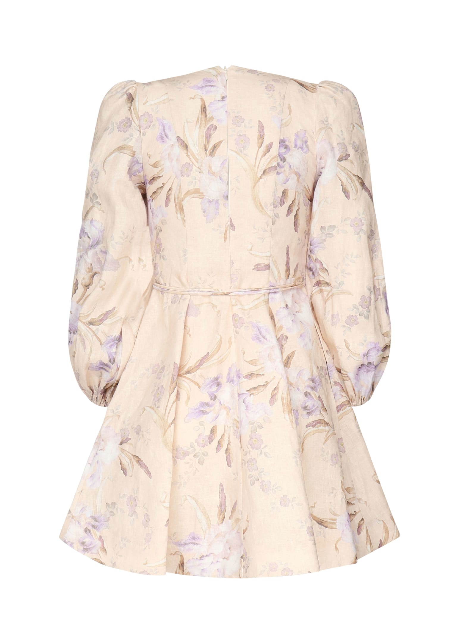 Zimmermann Eden Belted Flip Printed Mini Dress In Multi