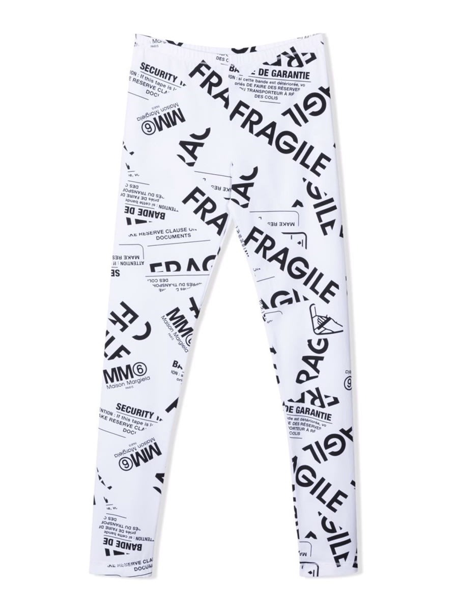 Mm6 Maison Margiela Kids' Pantaloni In White