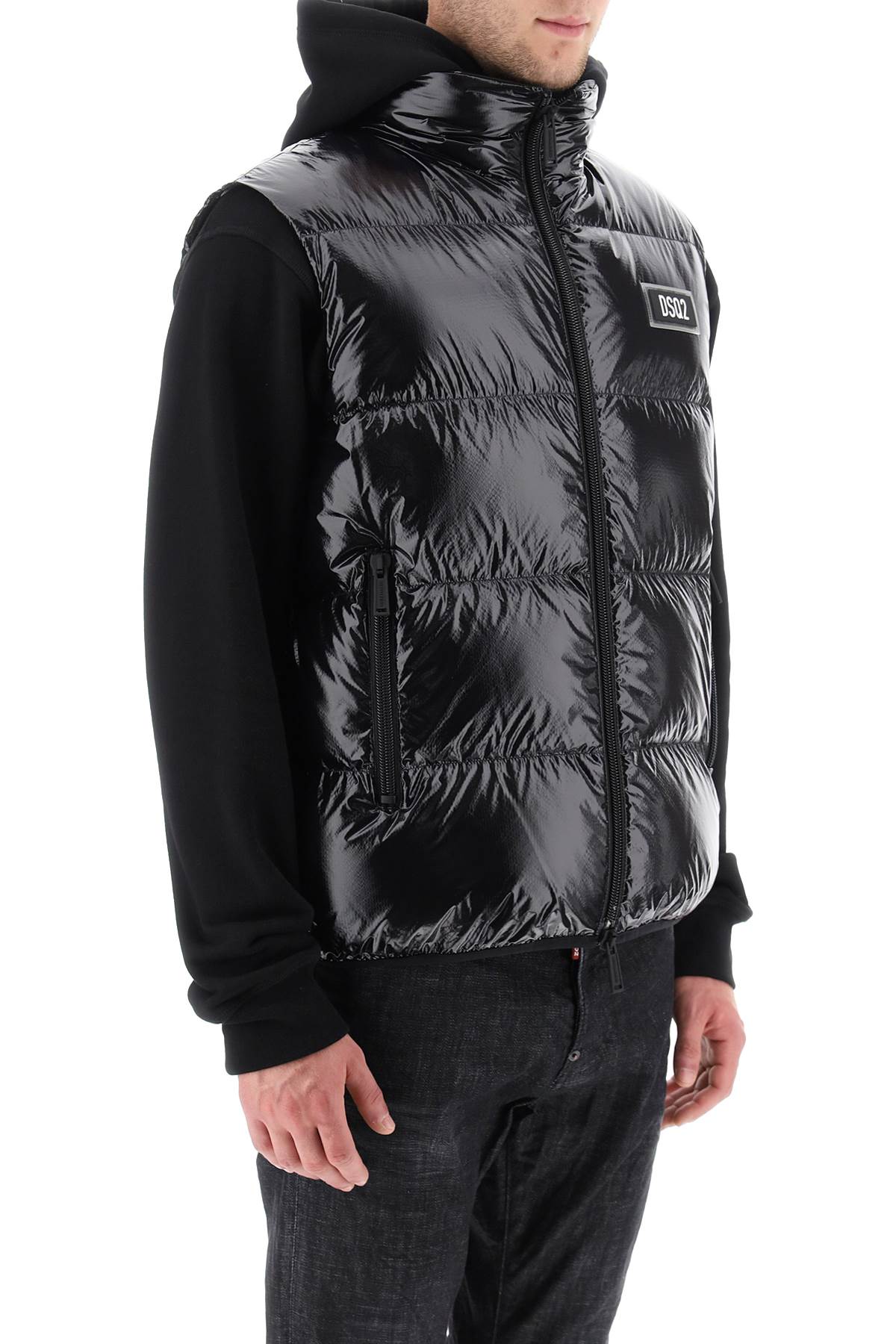 Shop Dsquared2 Quilted Down Vest In Black