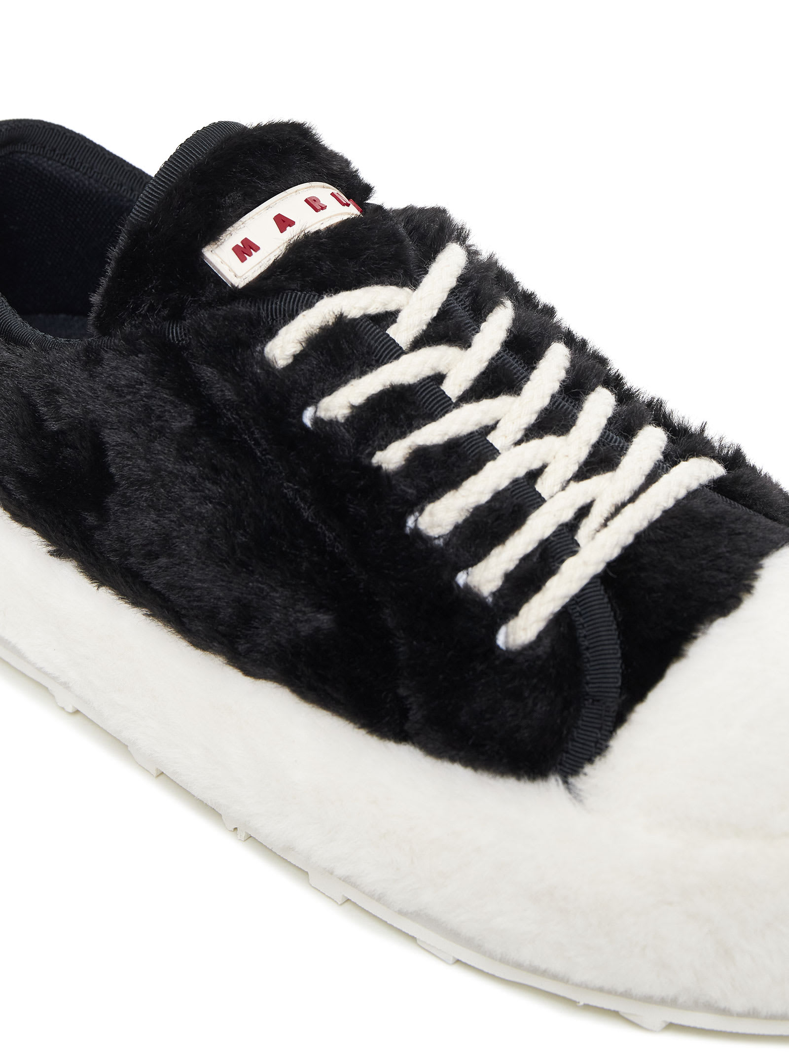 Shop Marni Sneakers In Lily White/black