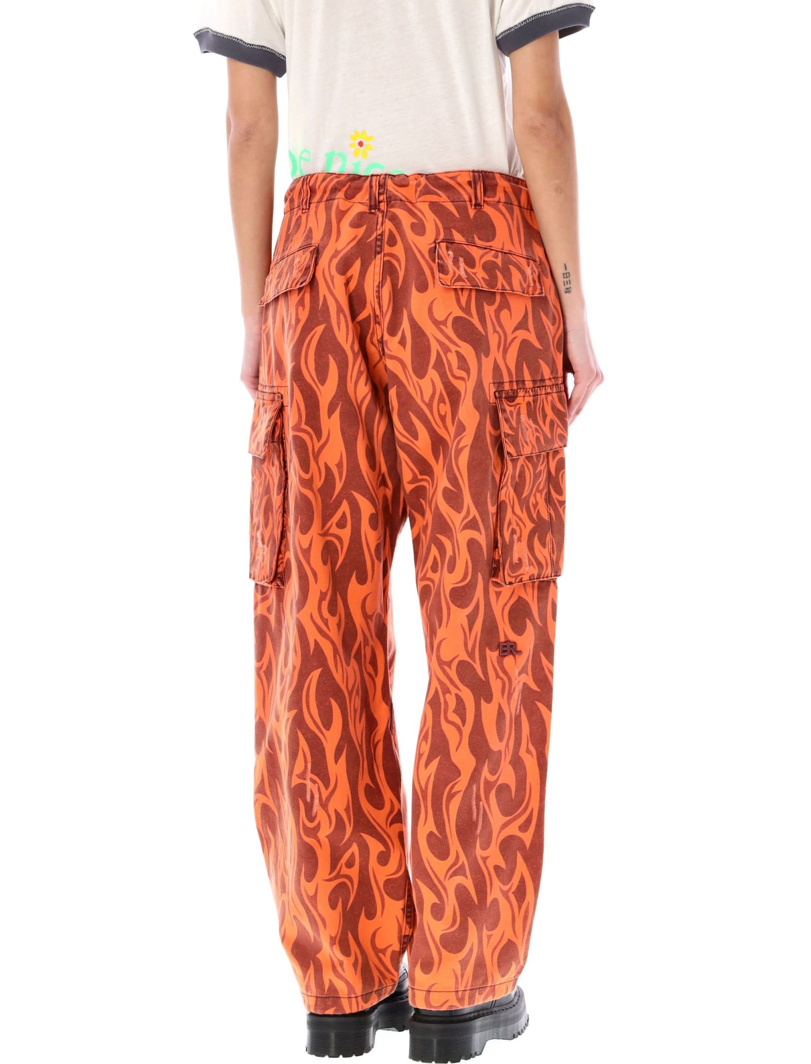 ERL PRINTED FLAME CARGO PANTS 