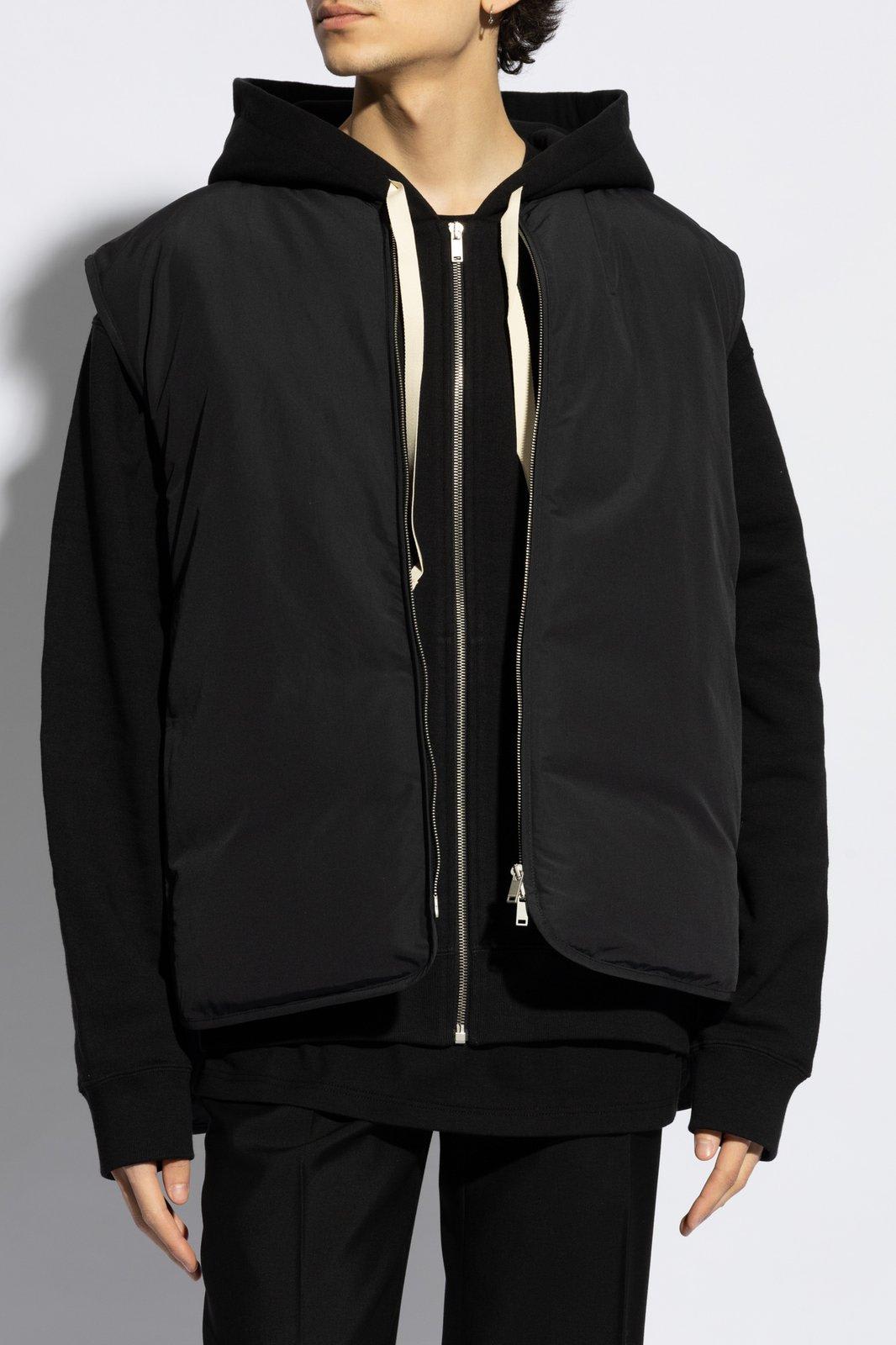 Shop Jil Sander Zipped Down Vest In Black