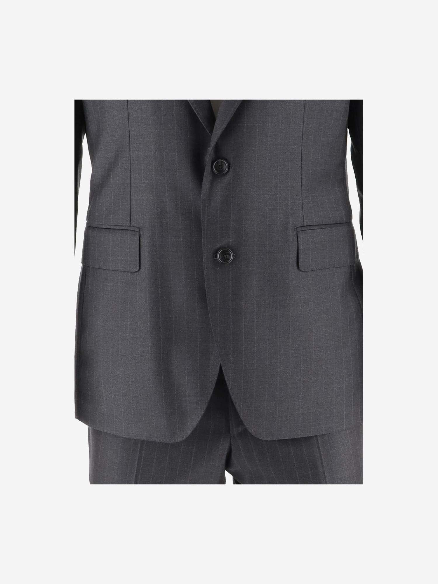 Shop Tagliatore Stretch Wool Suit In Grey