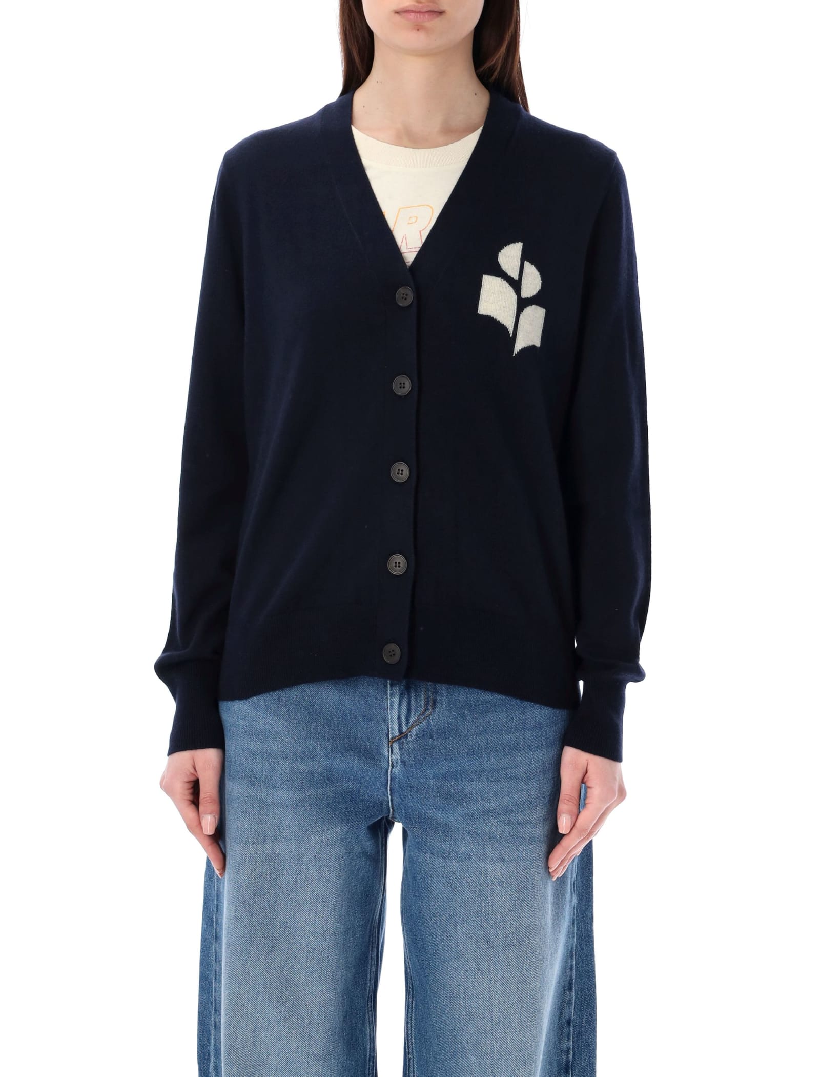 Shop Marant Etoile Karin Cardigan In Midnight