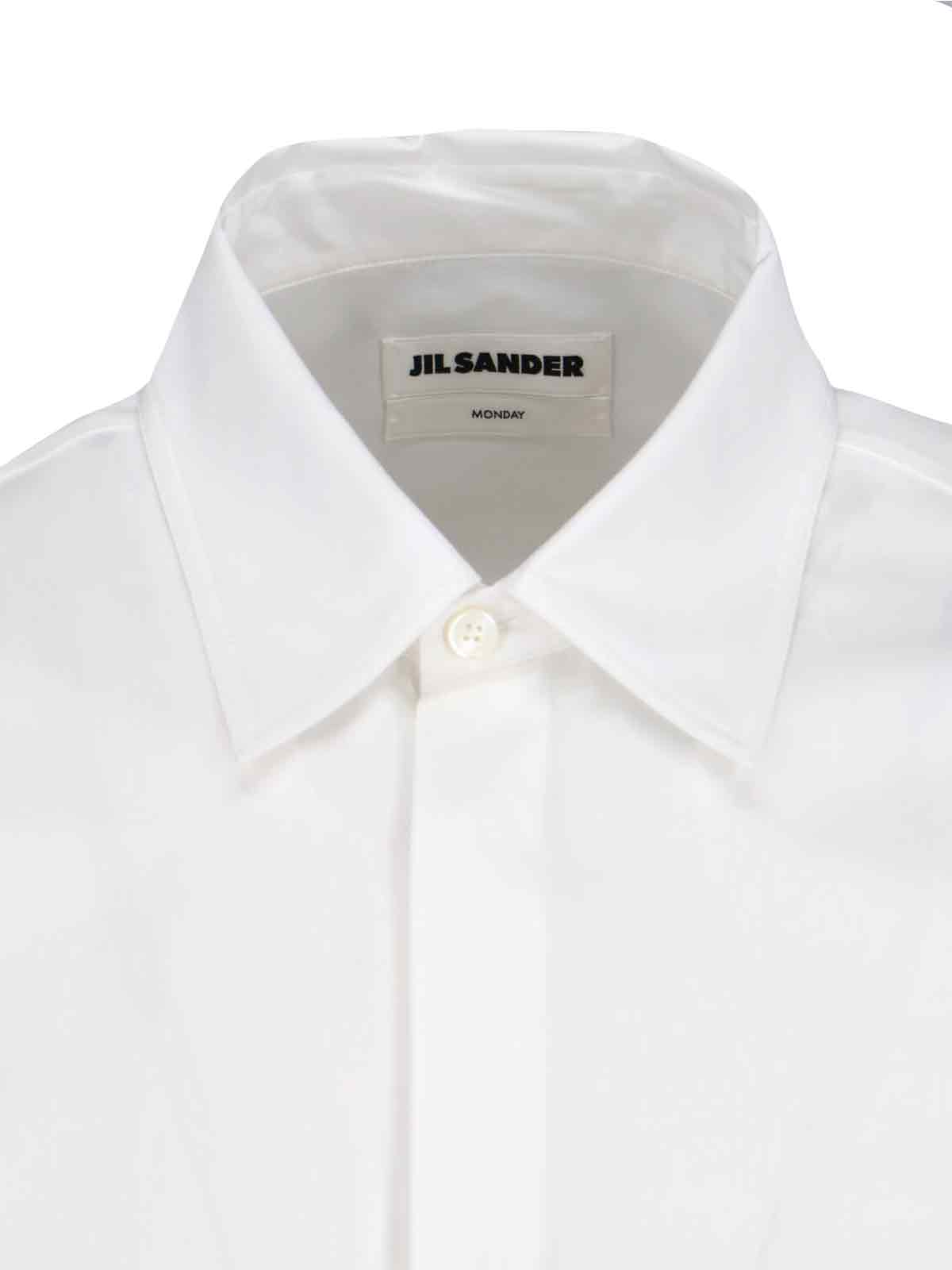 Jil Sander Cotton Zip-up Overshirt In White