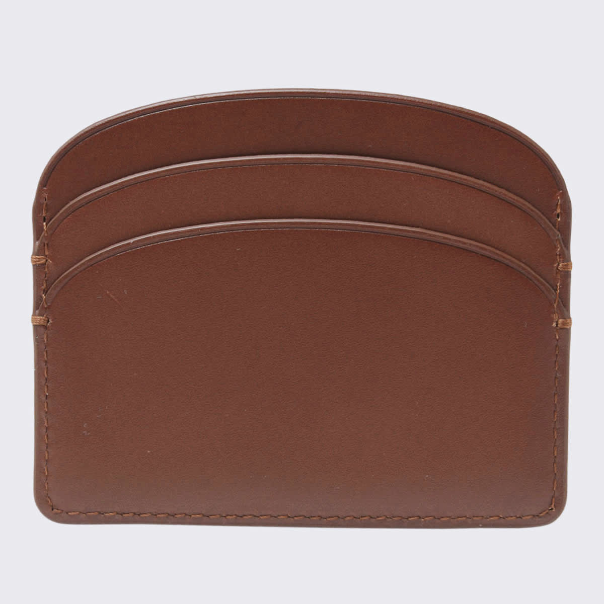Apc Brown Noisette Leather Demi-lune Cardholder