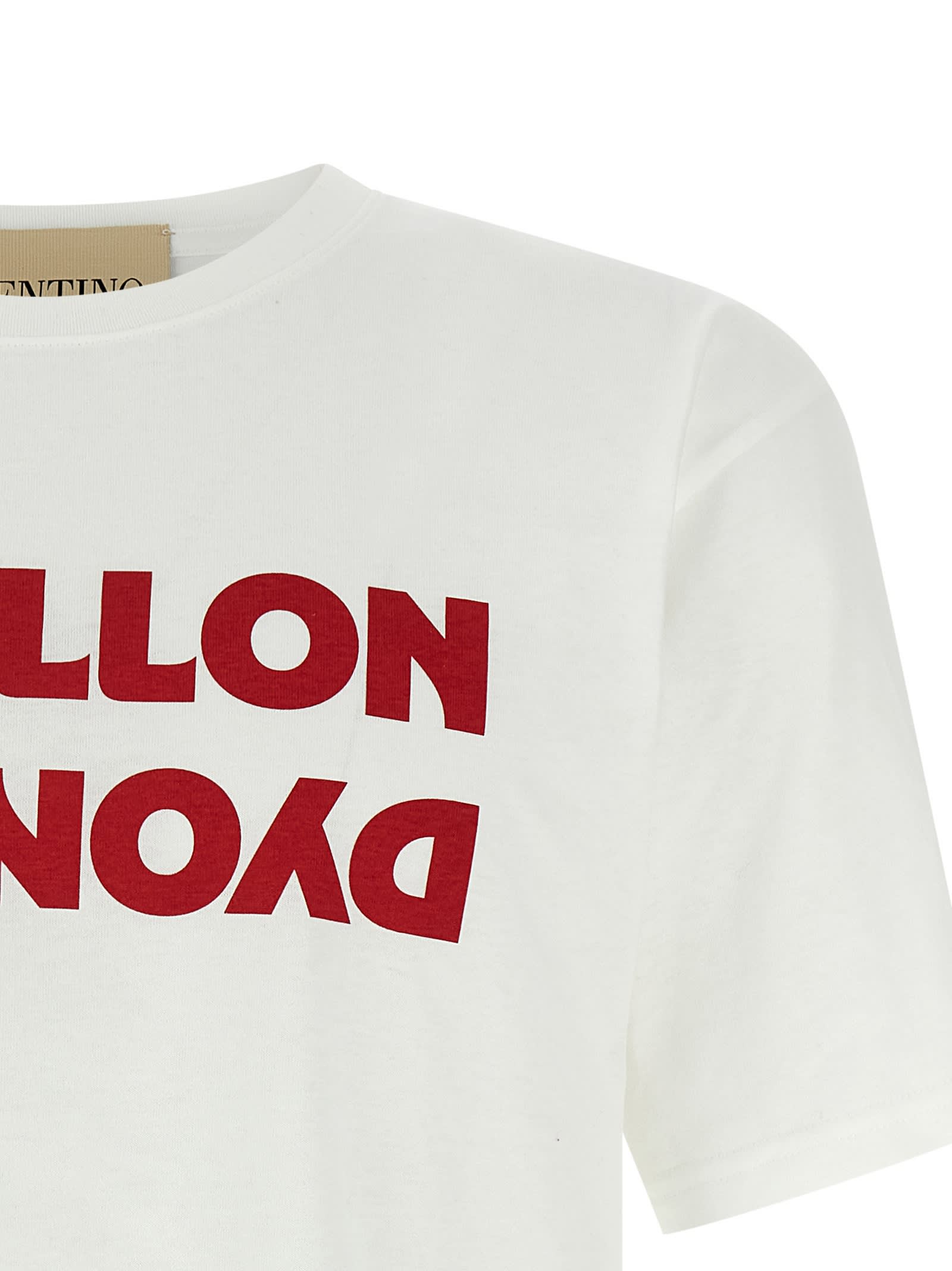 Valentino Cotton T-shirt Wuth Apollon Dyonisos Graphic Print In White