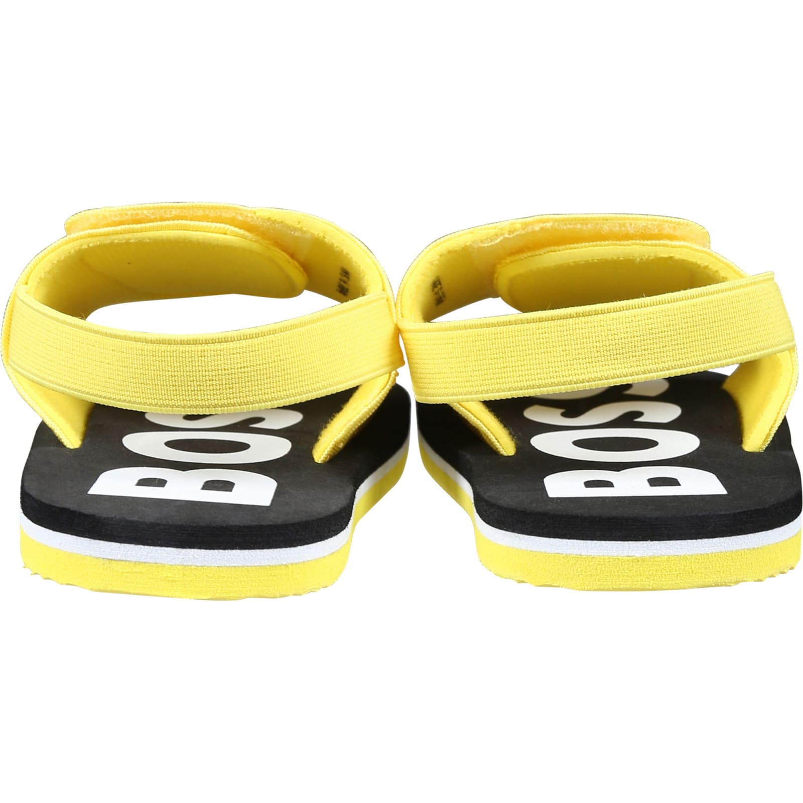 Shop Hugo Boss Yellow Sandals For Boy With Logo