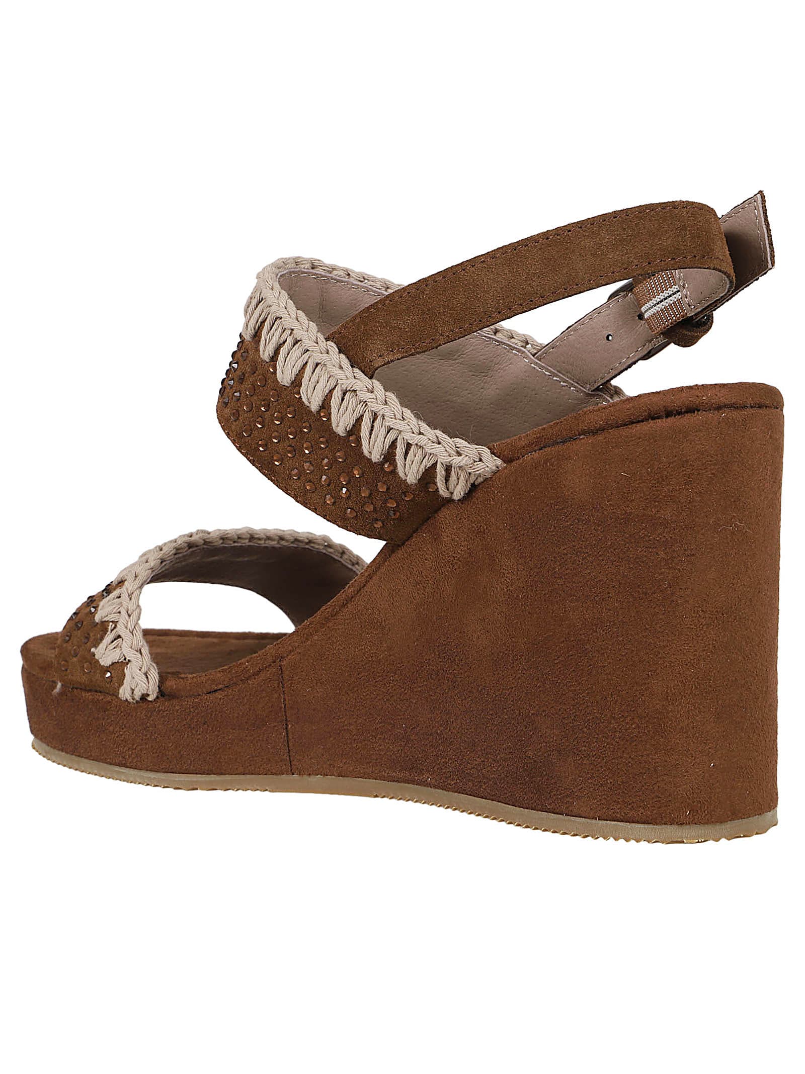 Shop Mou Wedge Two Band & Back Strap Ho In Nutbr Nut Brown